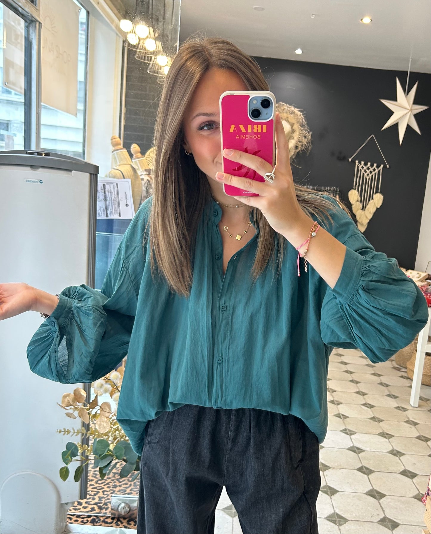 Chemise Clémentine bleu canard - Johanna Paris