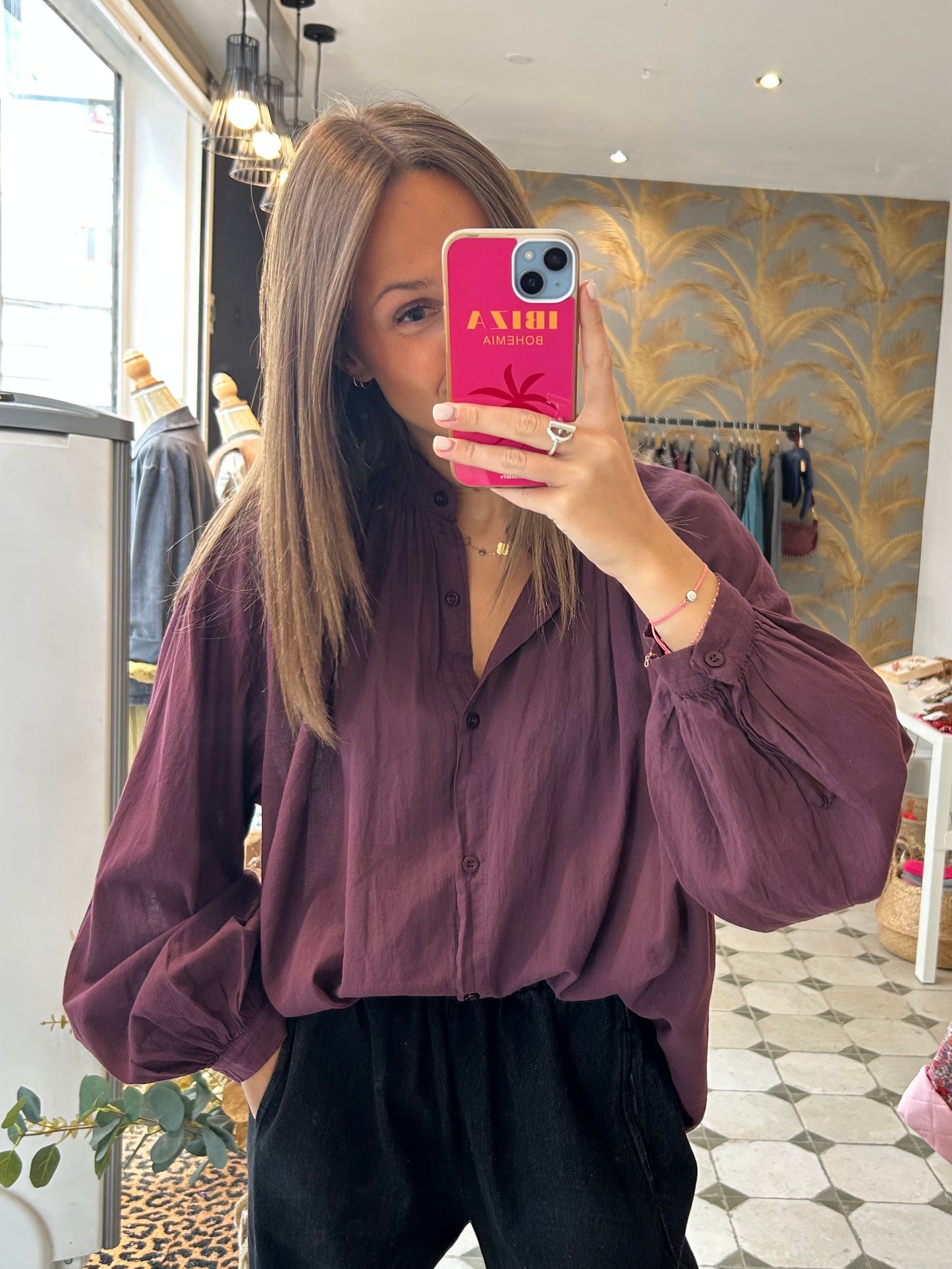 Chemise Clémentine prune - Johanna Paris