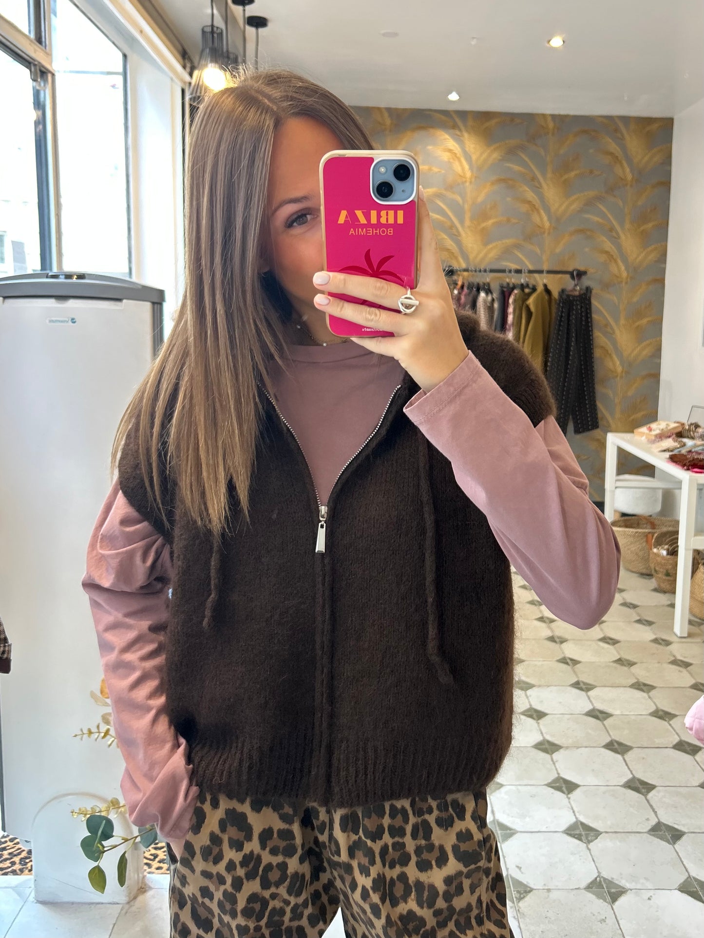Pull sans manches Robin chocolat - Johanna Paris