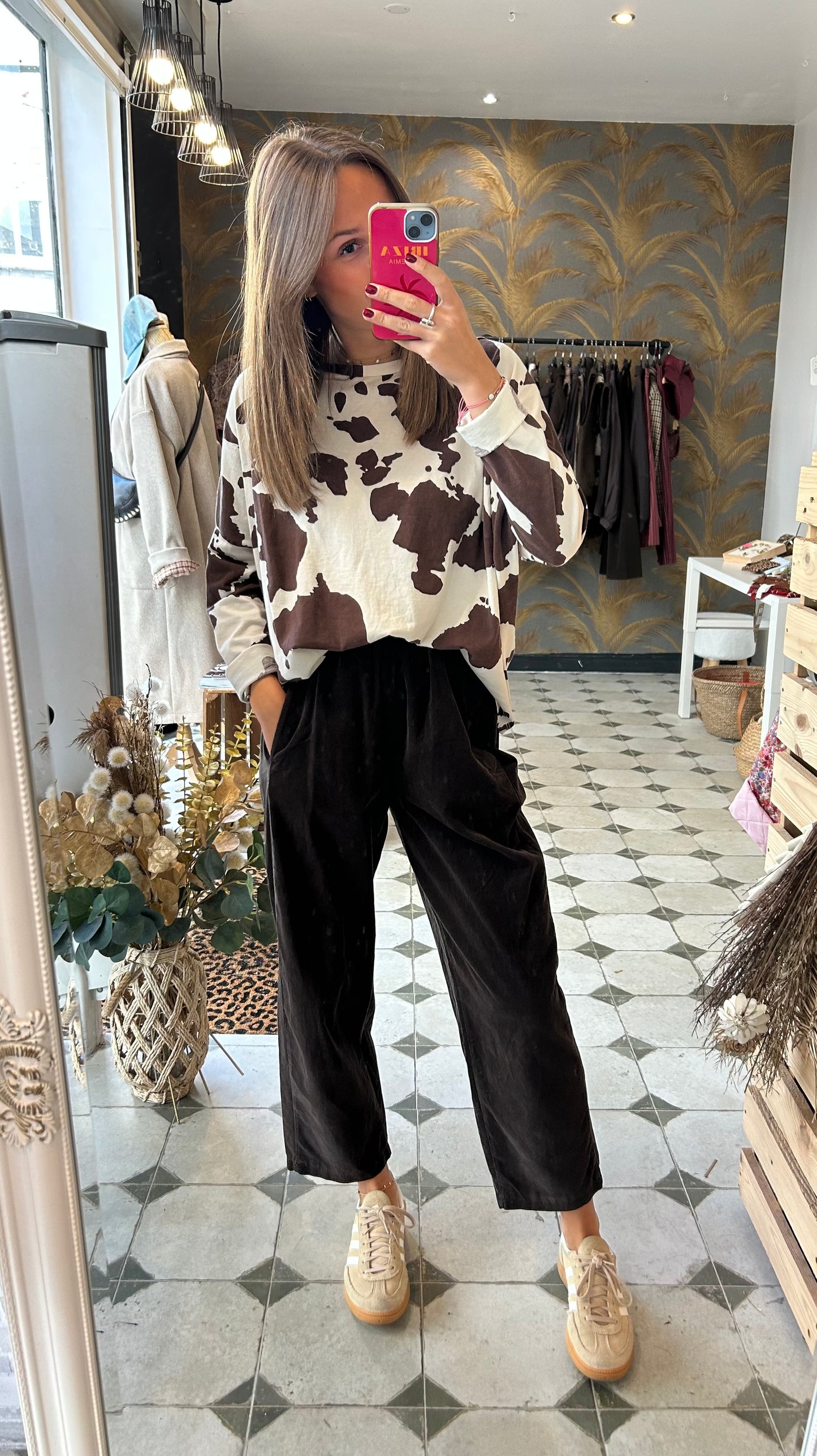 T-Shirt Col Bateau Cow - Johanna Paris