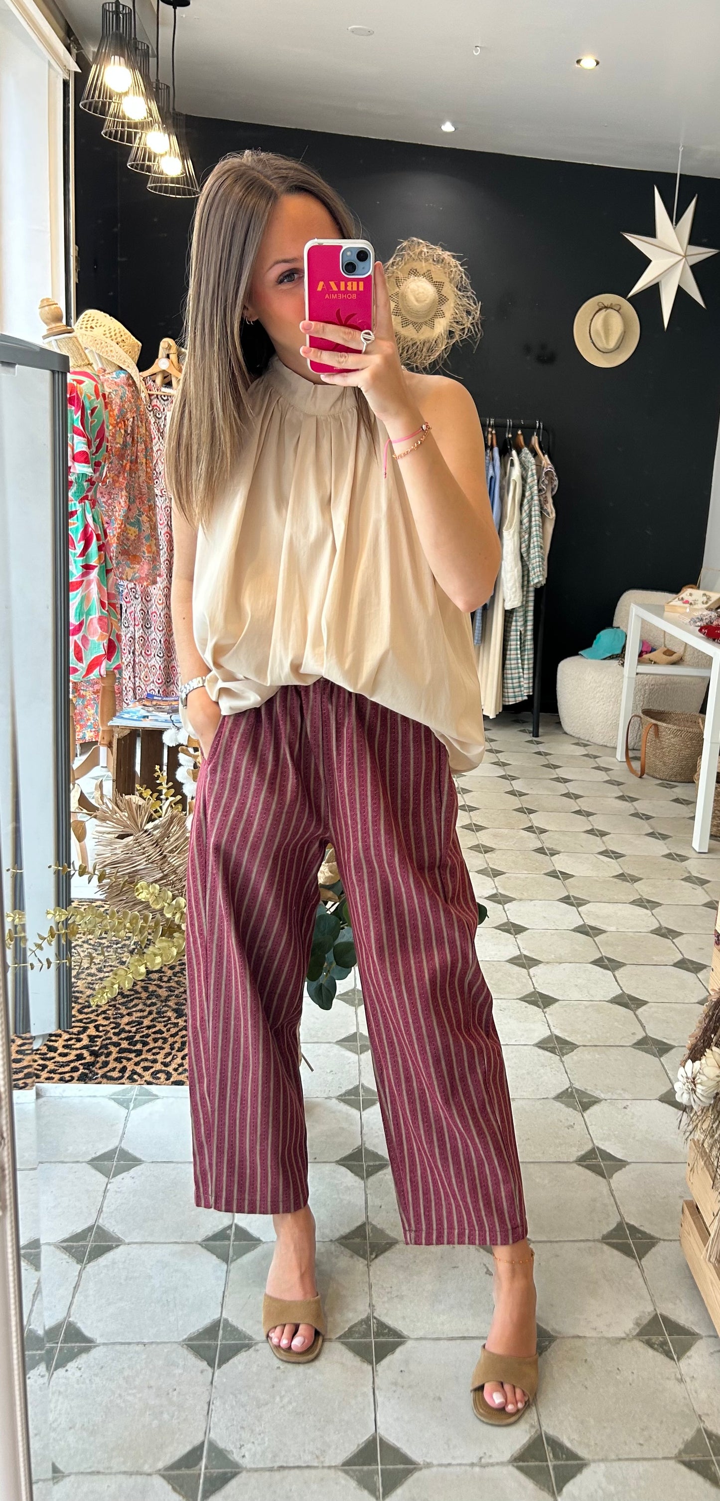 Pantalon Magique Gabin bordeaux - Johanna Paris