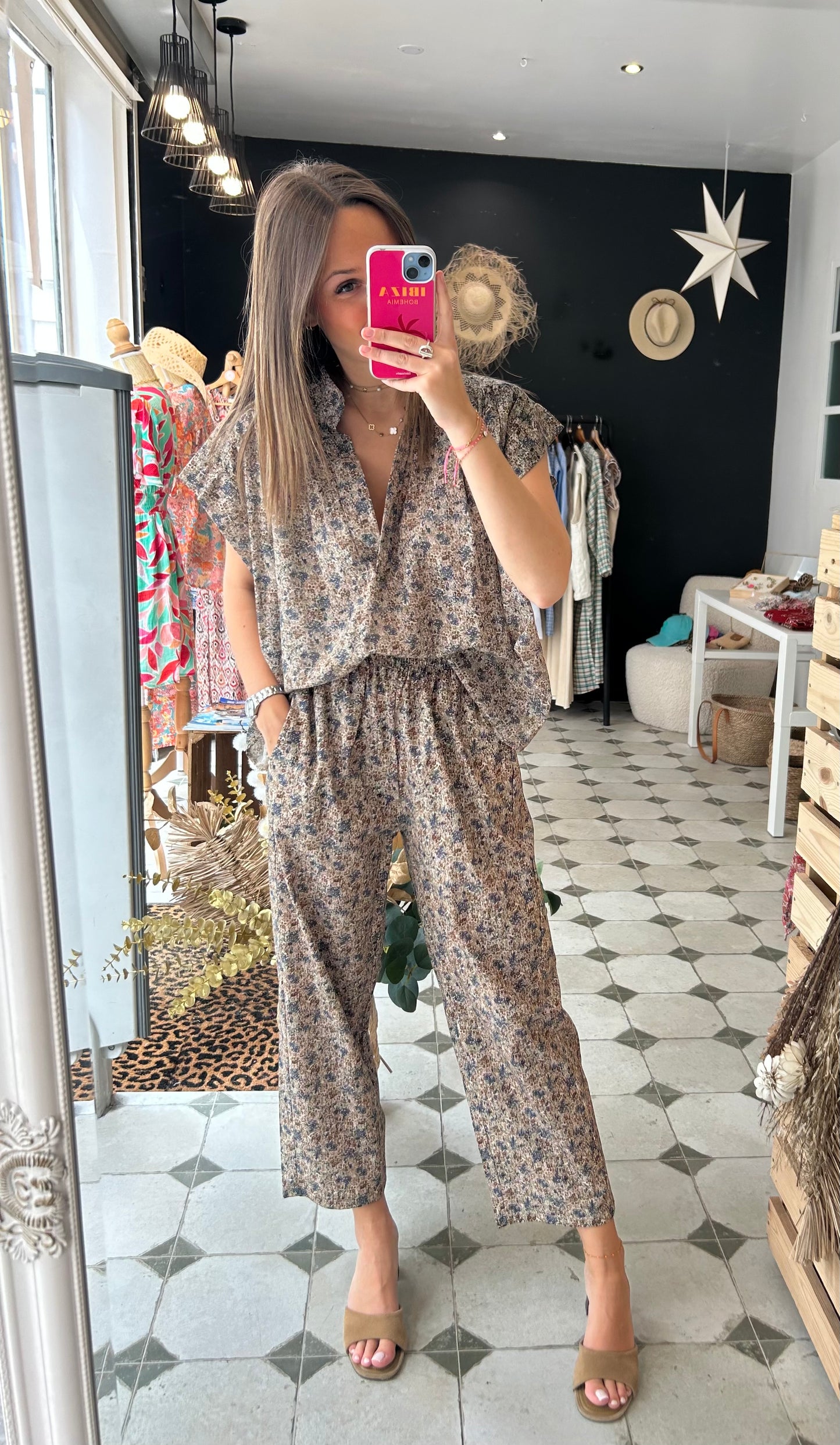Blouse manches courtes Ama bleu marine - Johanna Paris