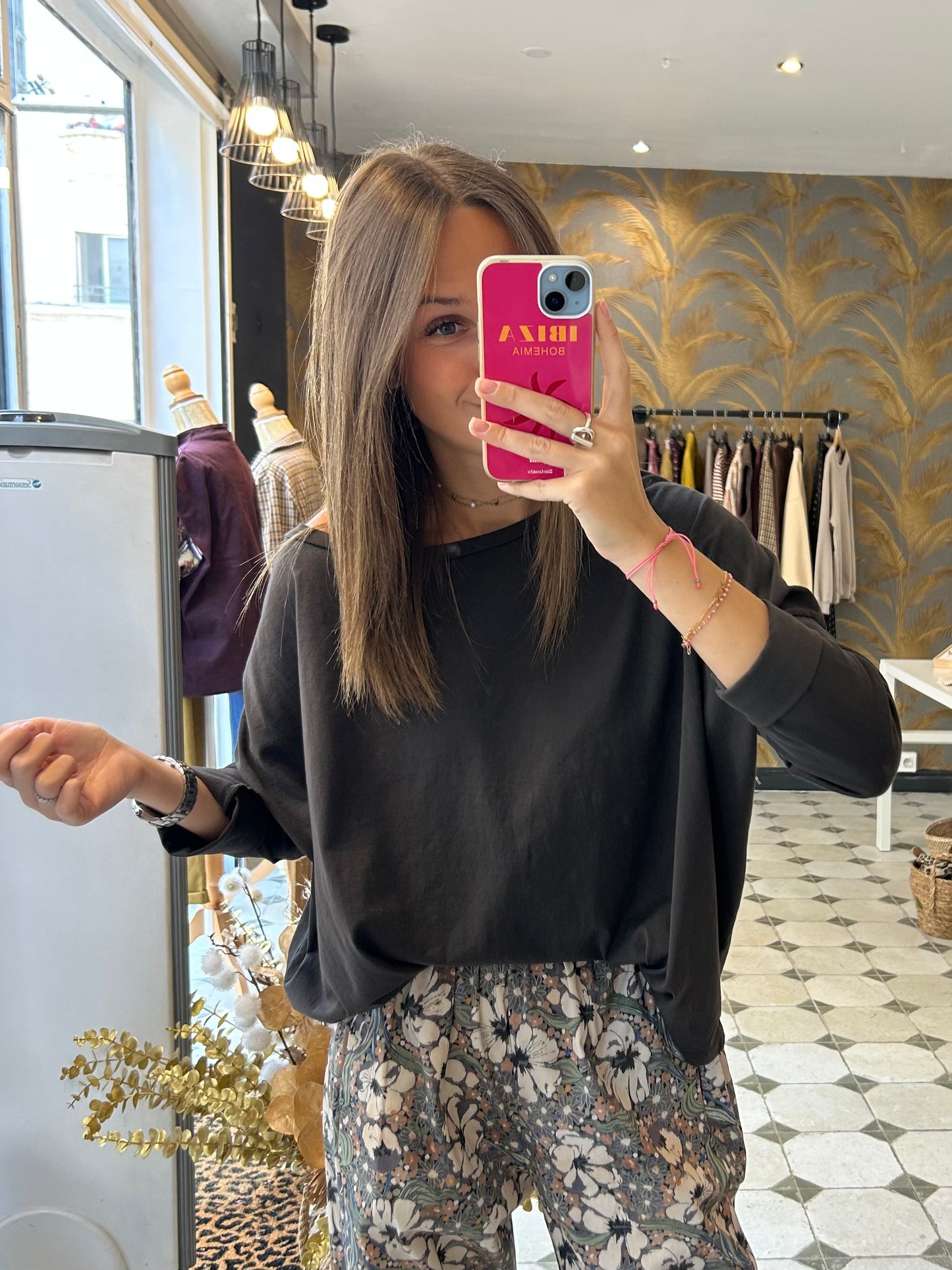 T-Shirt Col Bateau chocolat - Johanna Paris