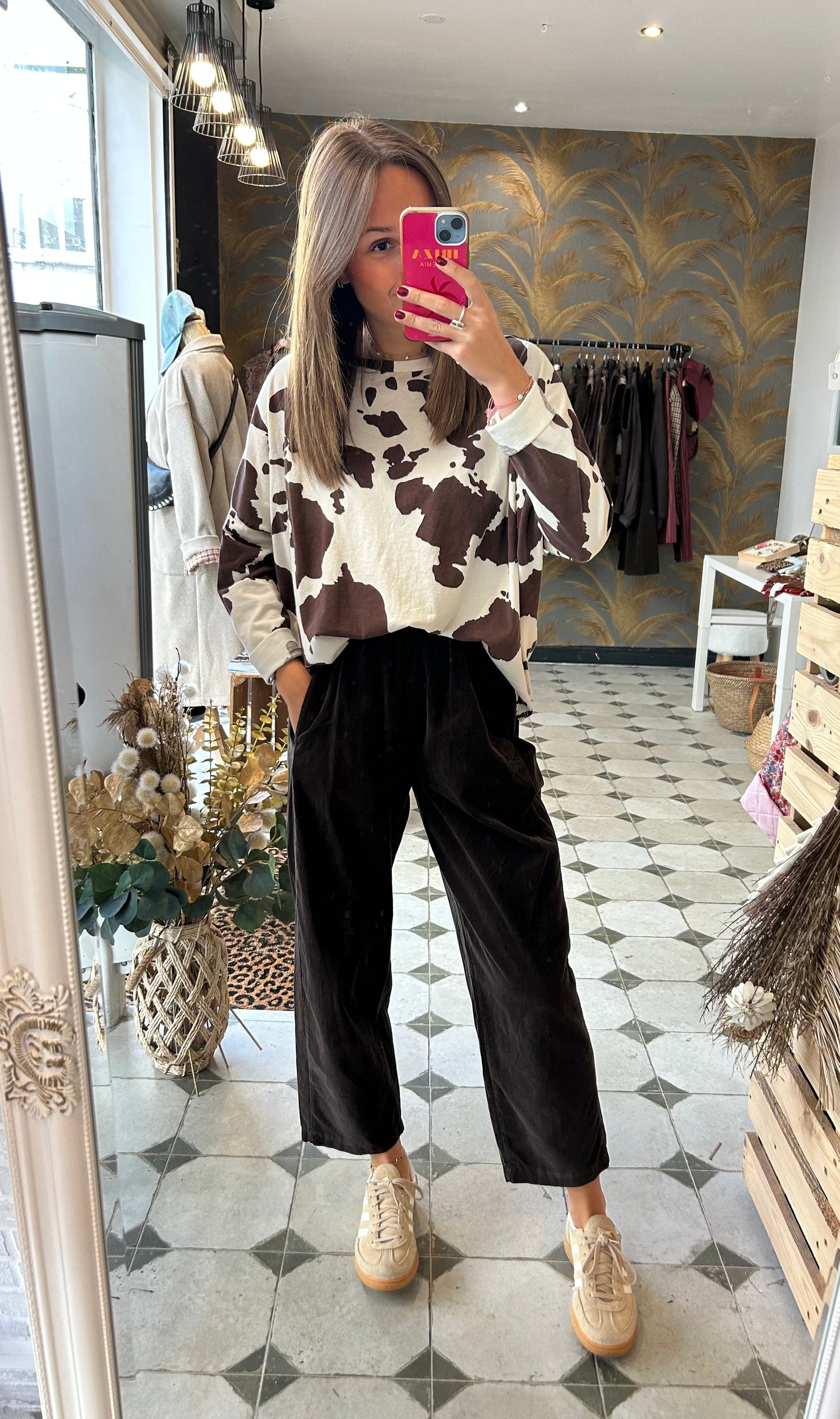 T-Shirt Col Bateau Cow - Johanna Paris