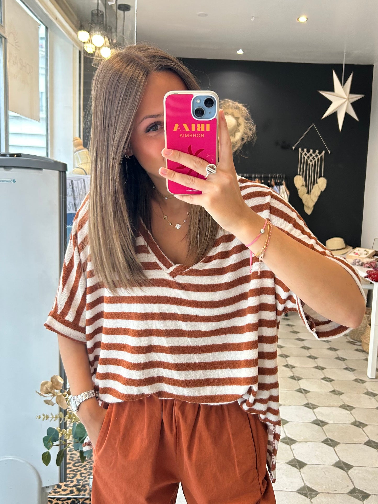 T-Shirt en éponge terracotta - Johanna Paris