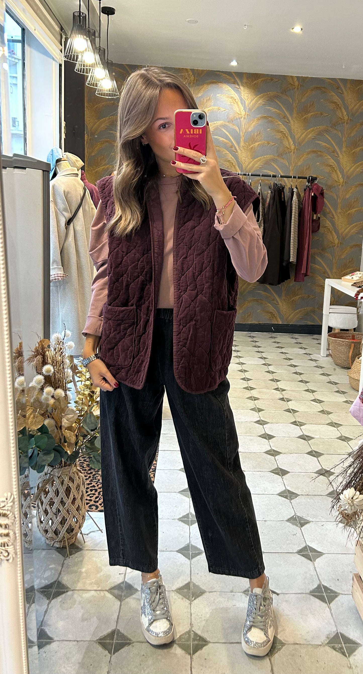 Veste sans manches Aurore prune - Johanna Paris