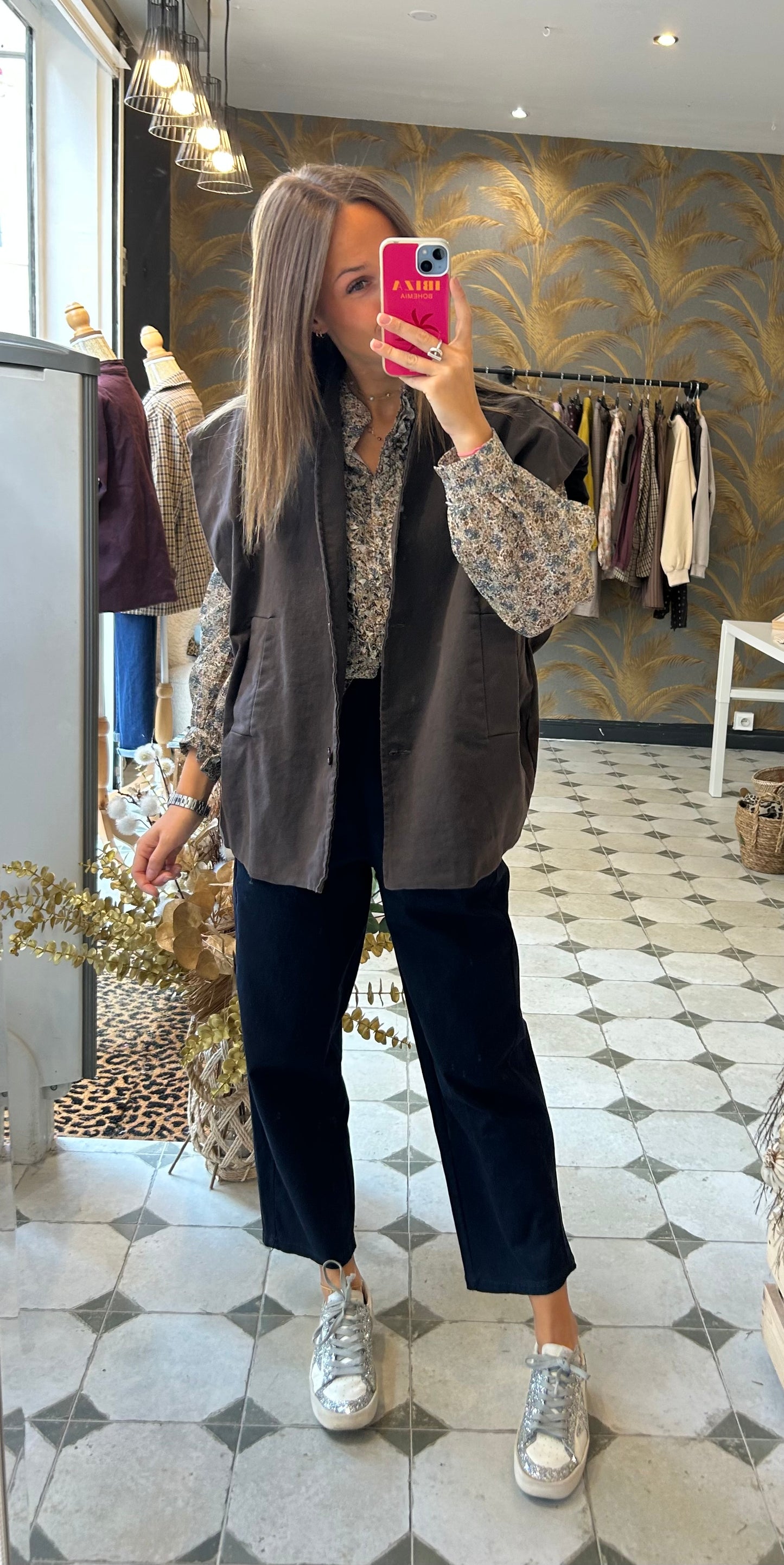 Veste sans manches Elea chocolat - Johanna Paris