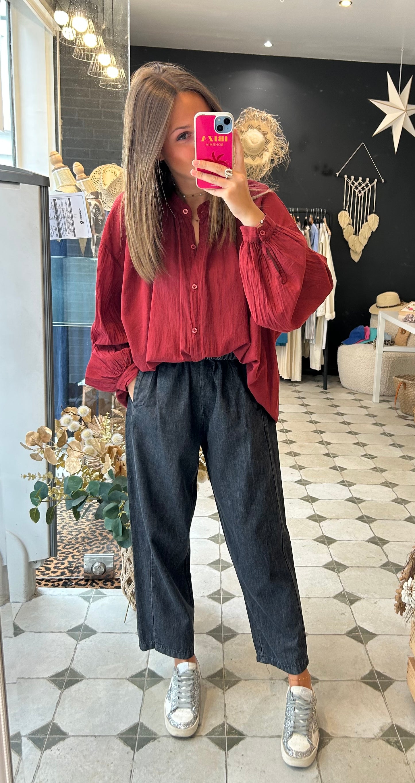 Chemise Clémentine bordeaux - Johanna Paris