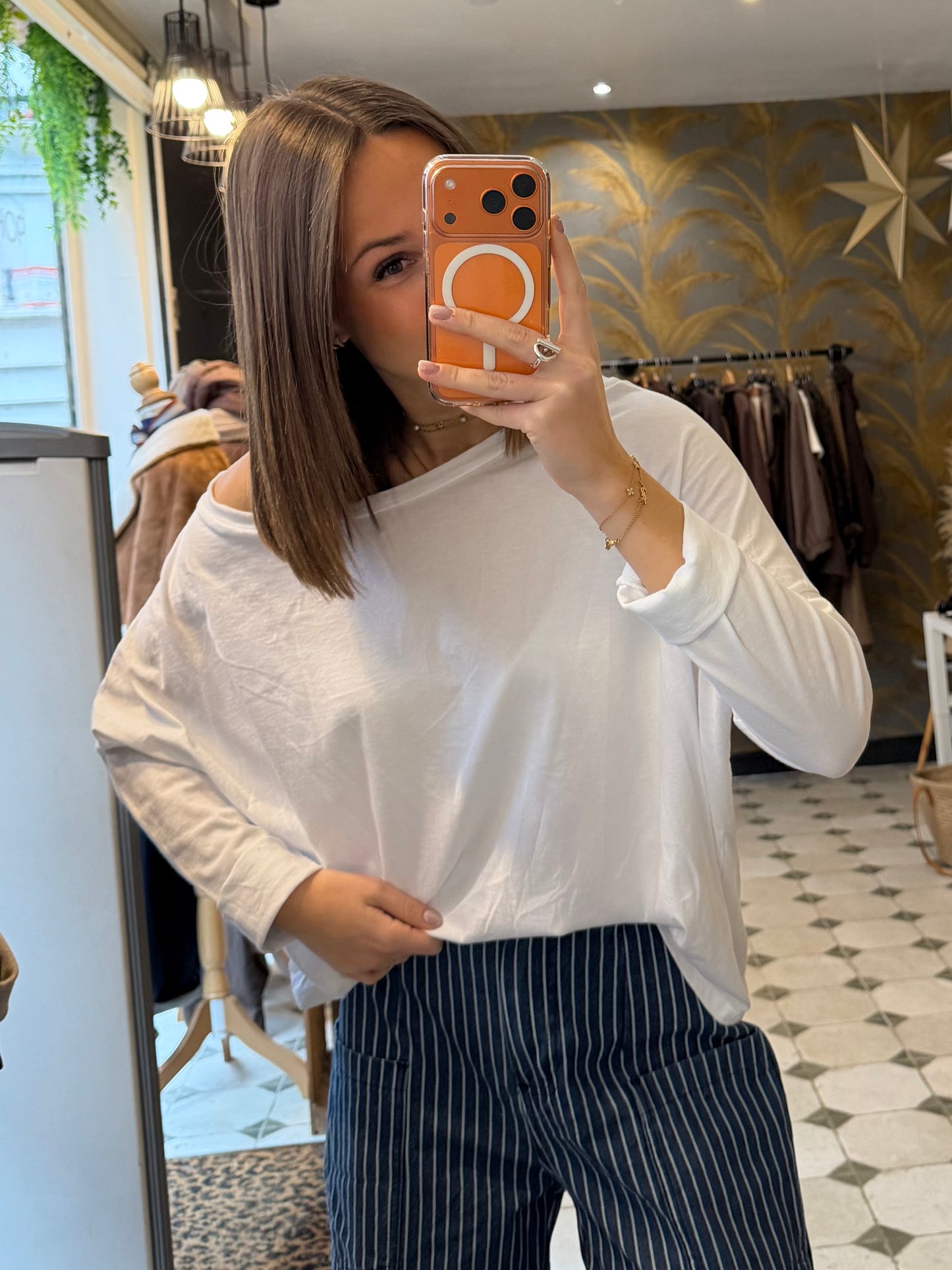 T-Shirt Col Bateau blanc - Johanna Paris