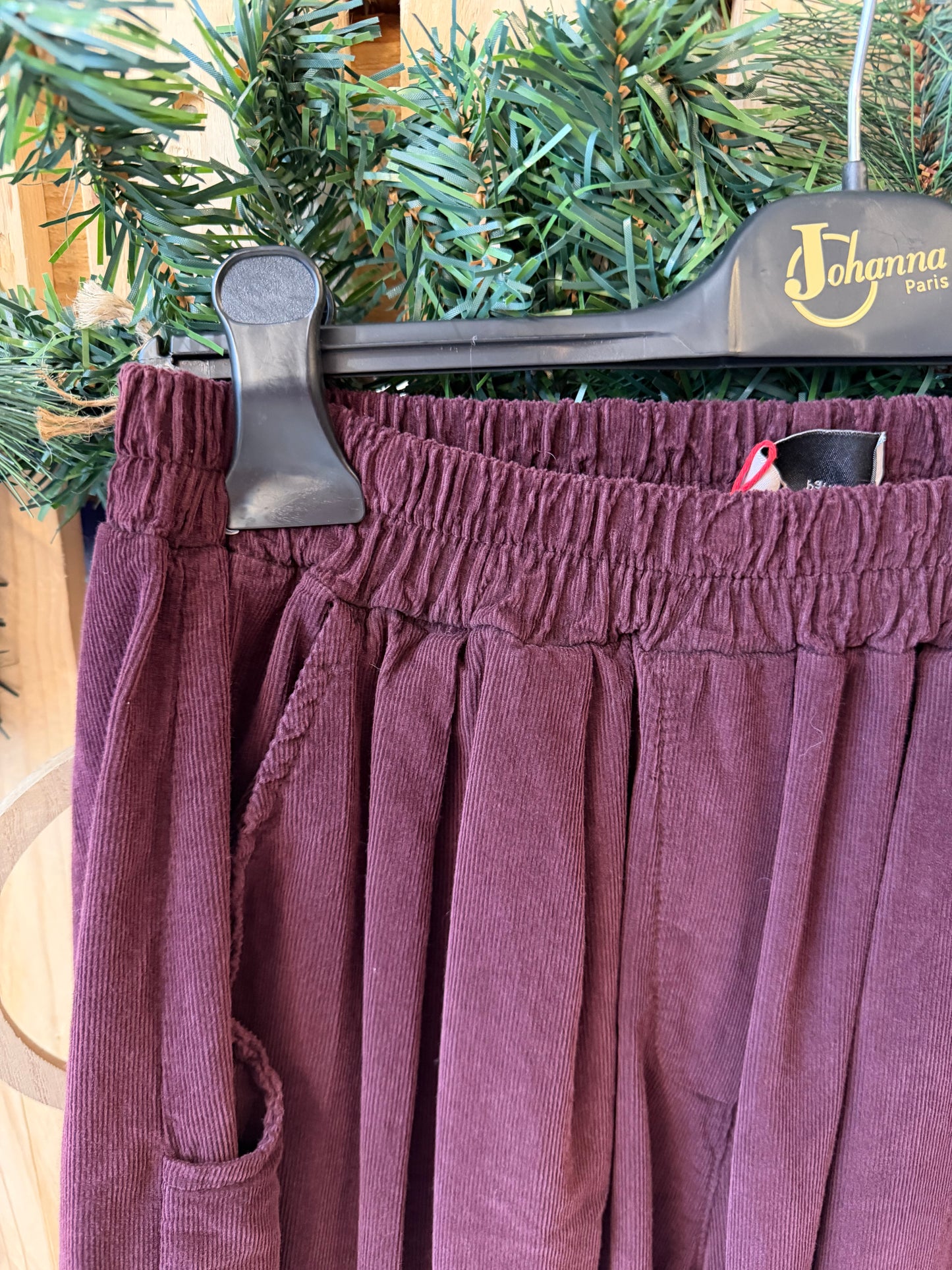 Pantalon large en velours prune - Johanna Paris