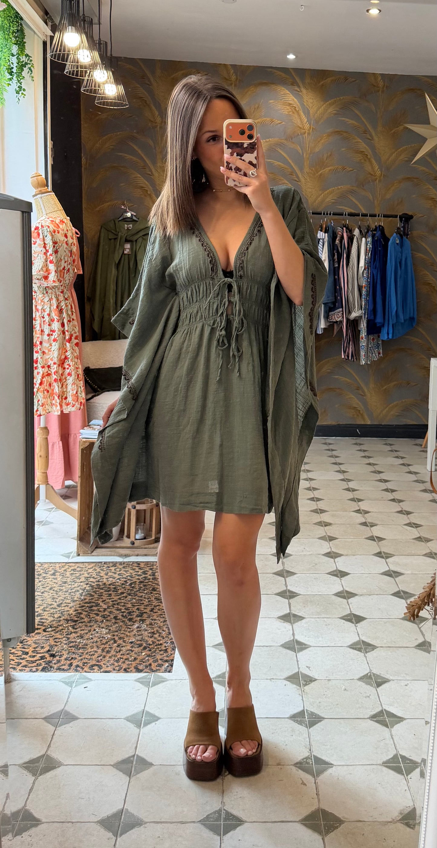 Kimono court kaki - Johanna paris