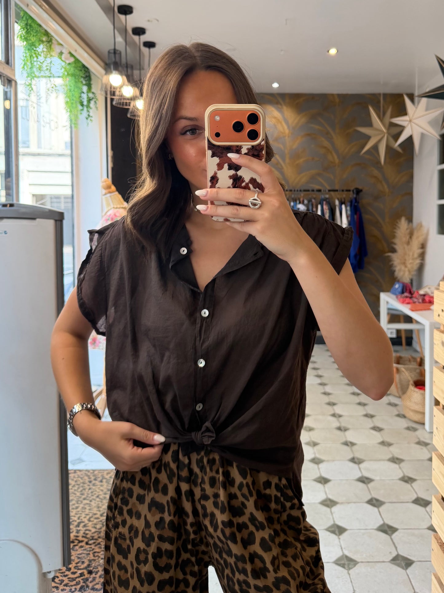 Blouse sans manches Myla chocolat - Johanna Paris