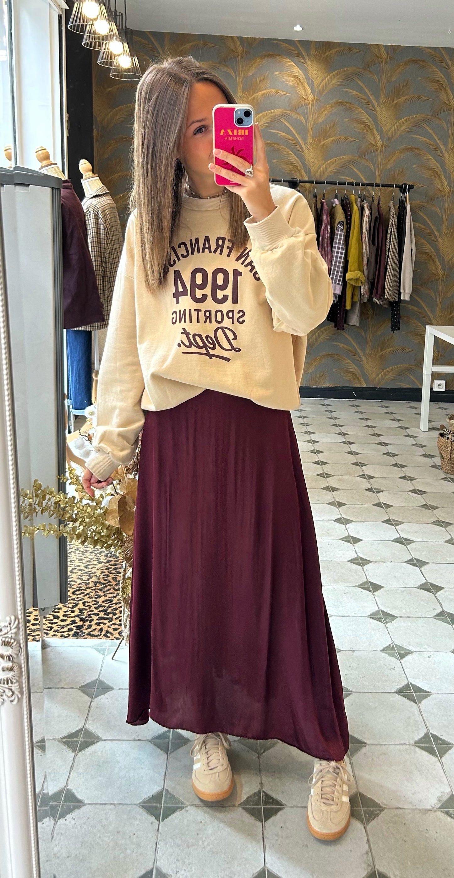 Jupe Montaine bordeaux - Johanna Paris