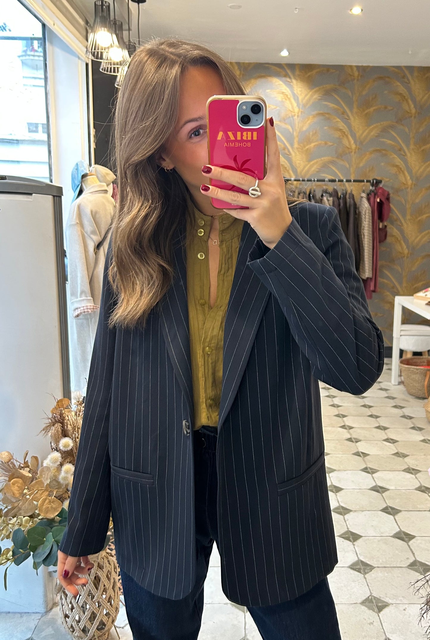 Blazer Scarlett bleu marine à rayures