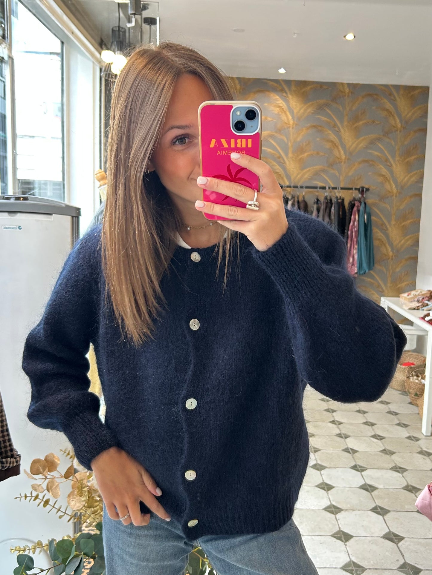 Gilet en laine bleu marine - Johanna Paris