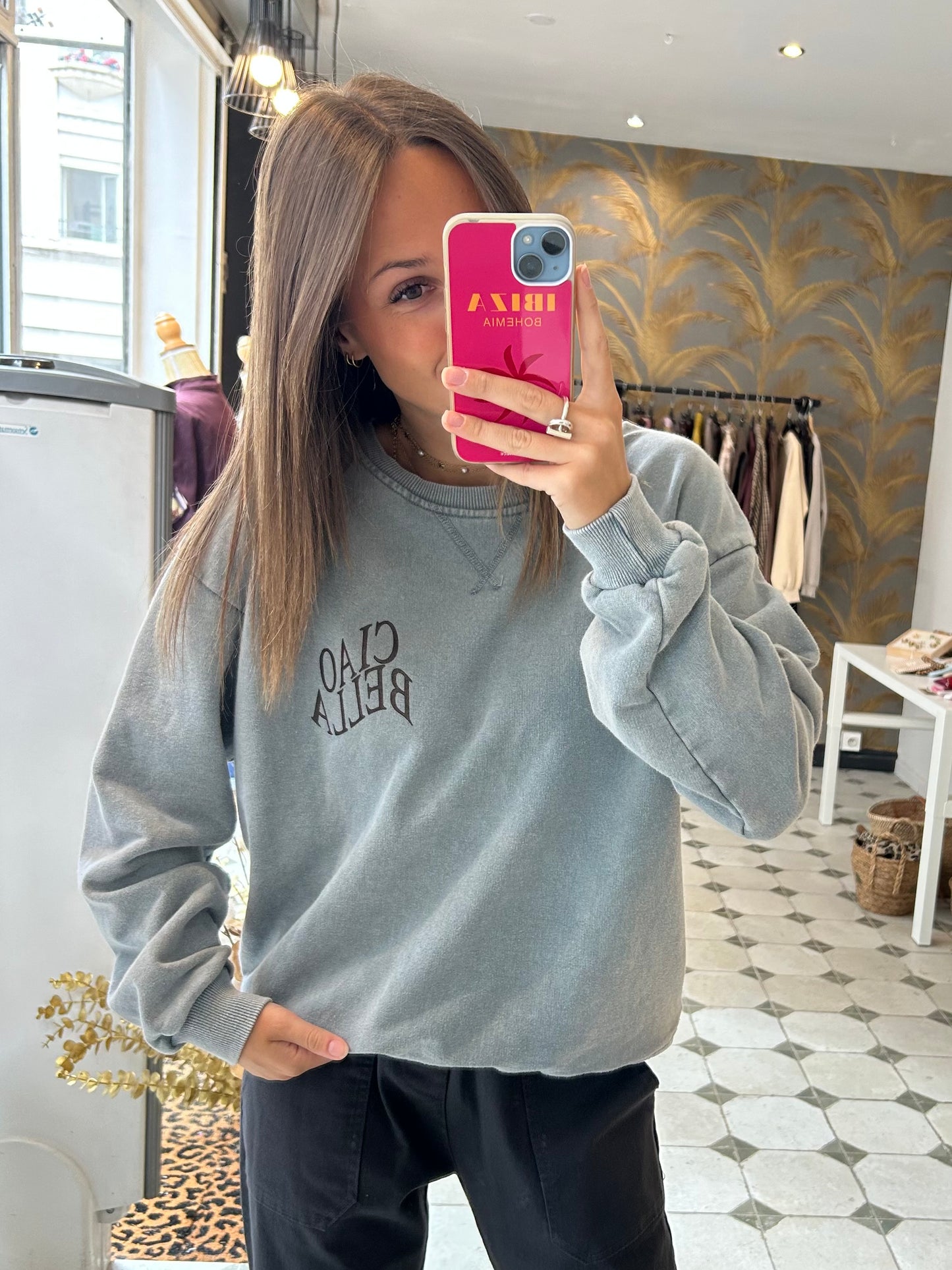Sweat Ciao Bella gris - Johanna Paris