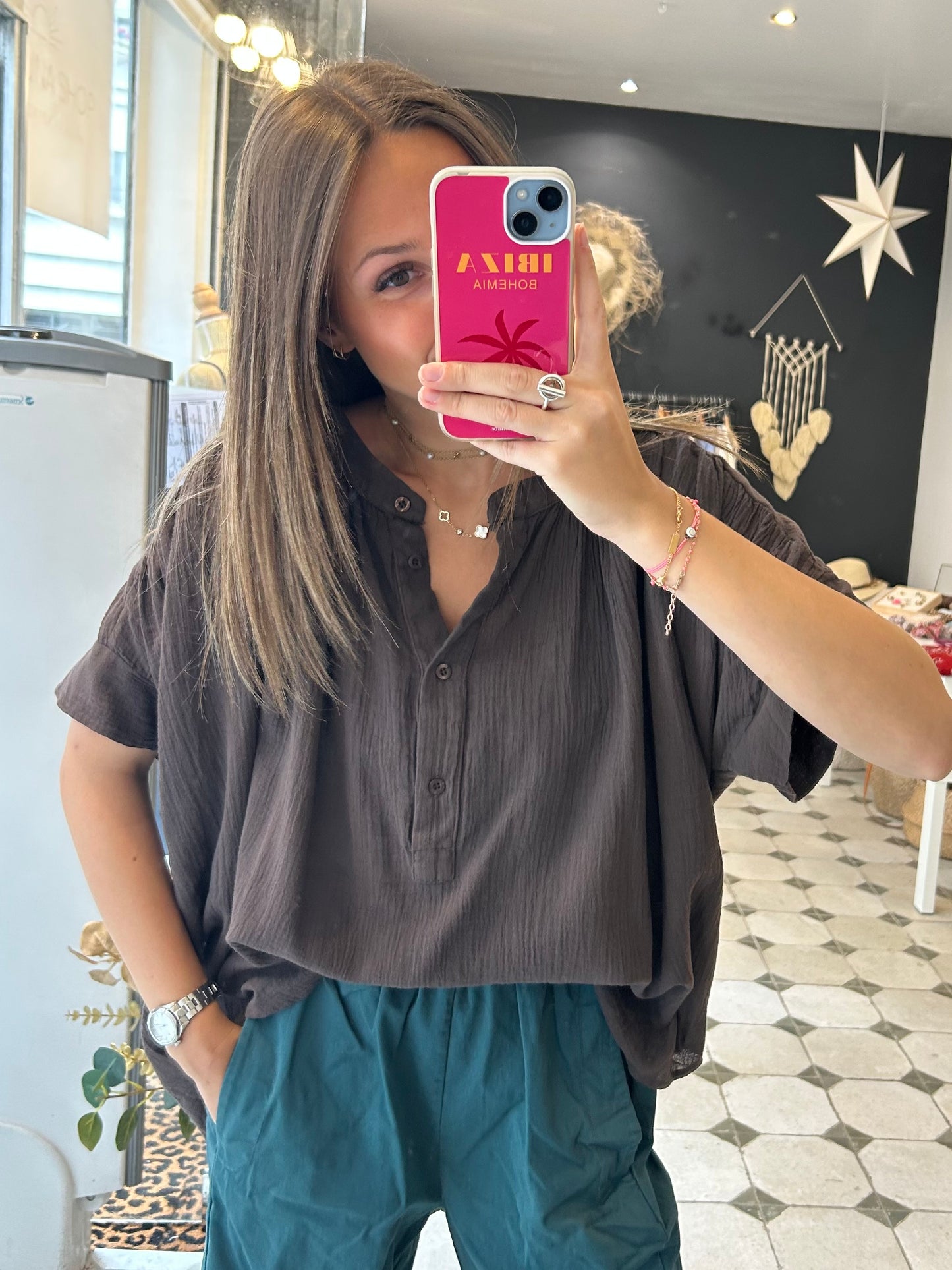 Blouse Emma chocolat- Johanna Paris