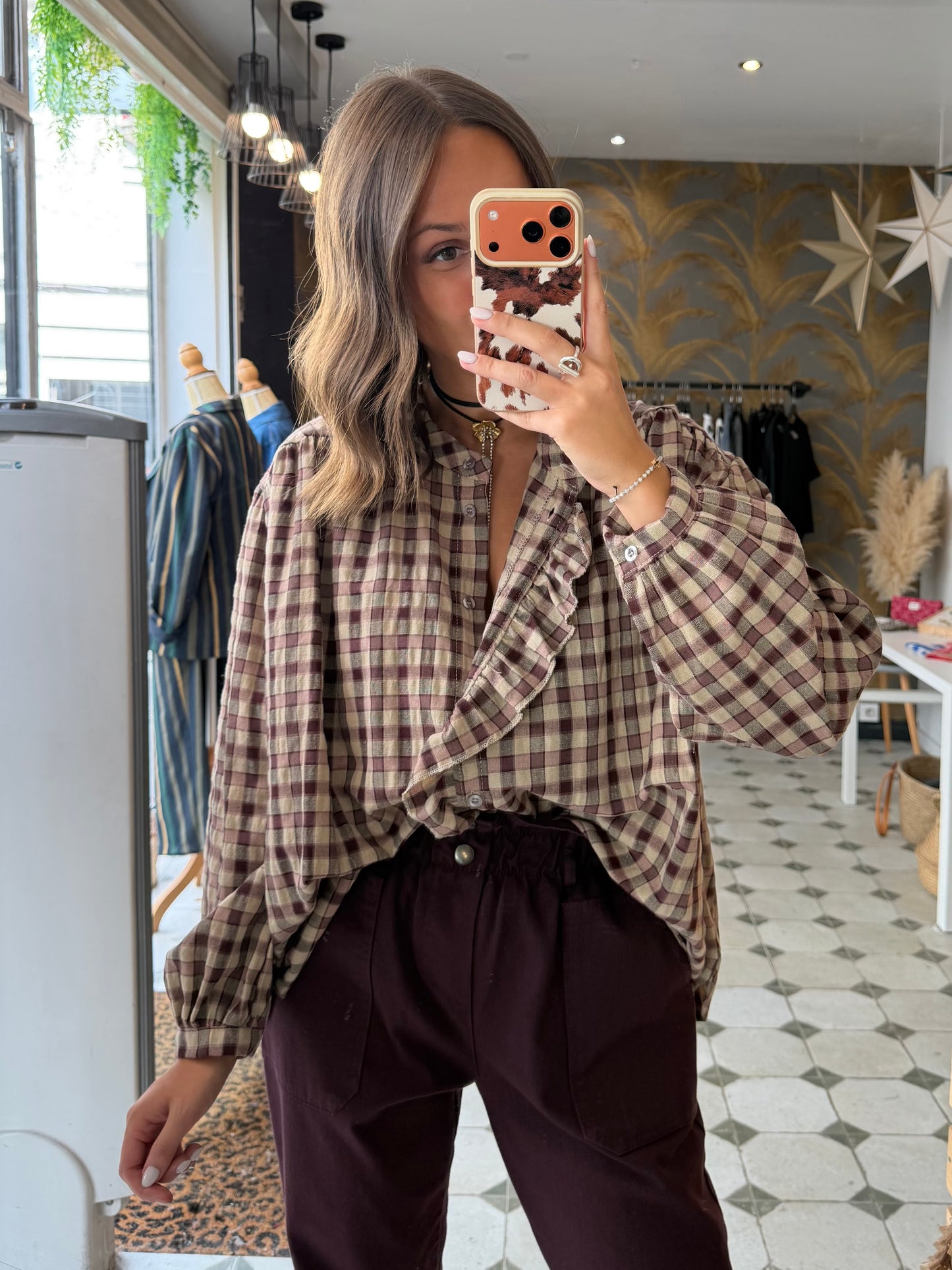 Chemise Vania rose/prune - Johanna Paris