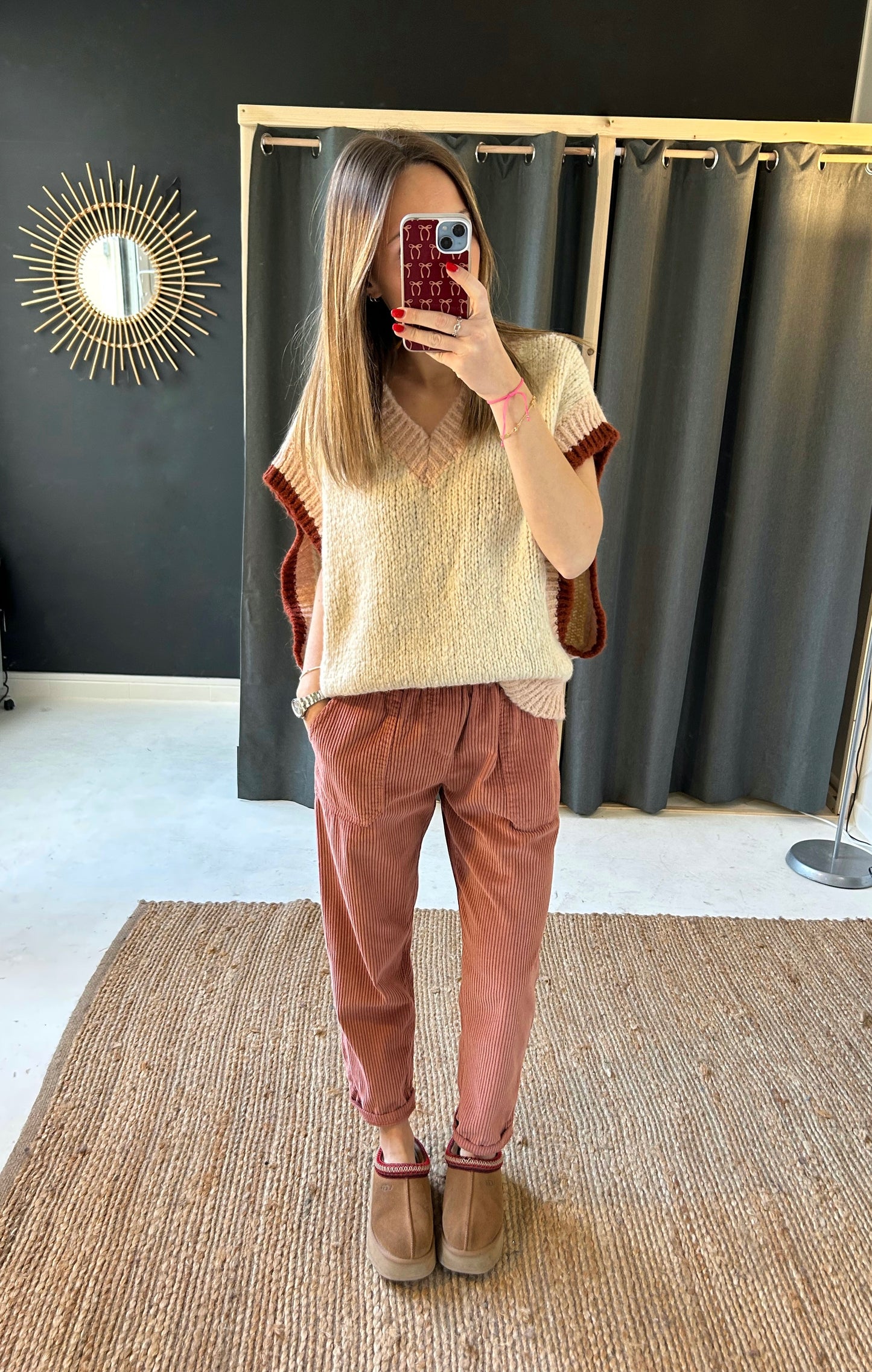 Pantalon en velours rose - Johanna Paris