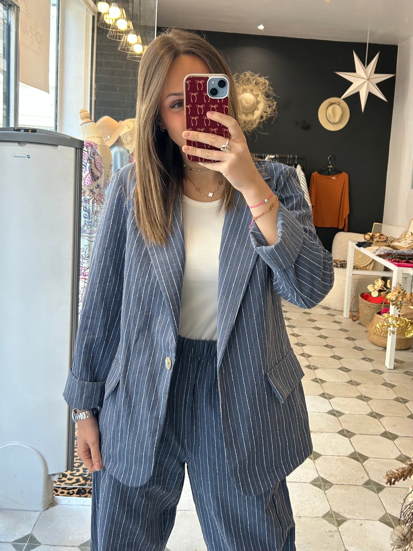 Blazer à rayures bleu Poppy - Johanna Paris