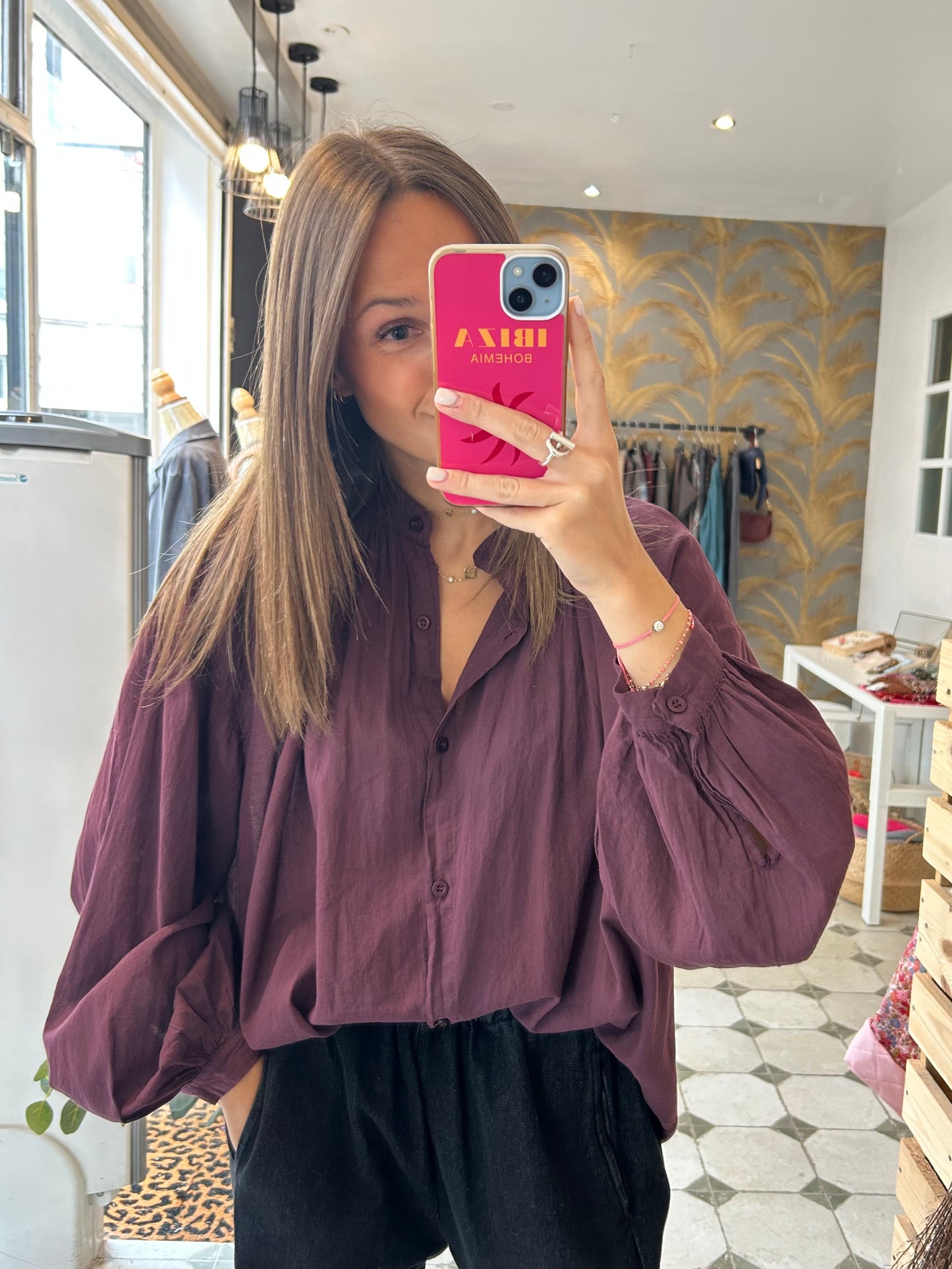 Chemise Clémentine prune - Johanna Paris