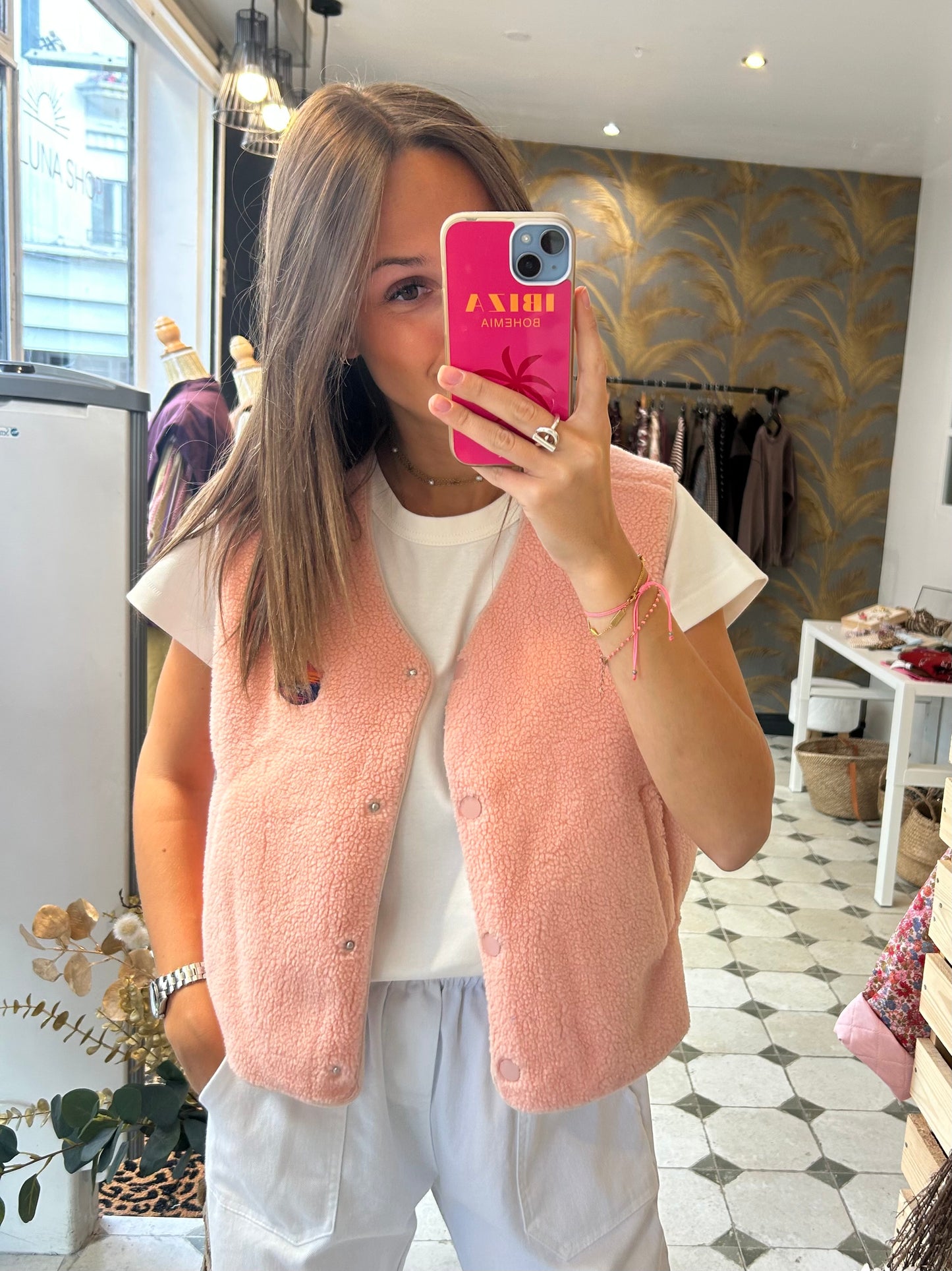 Gilet Maël rose pâle