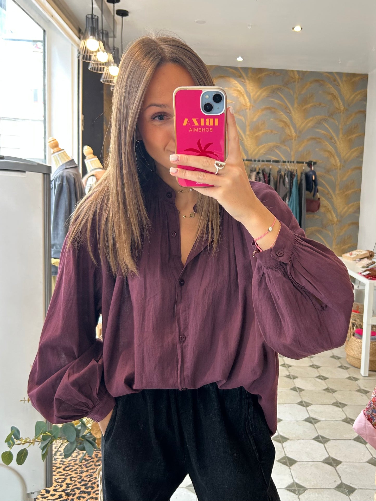 Chemise Clémentine prune - Johanna Paris