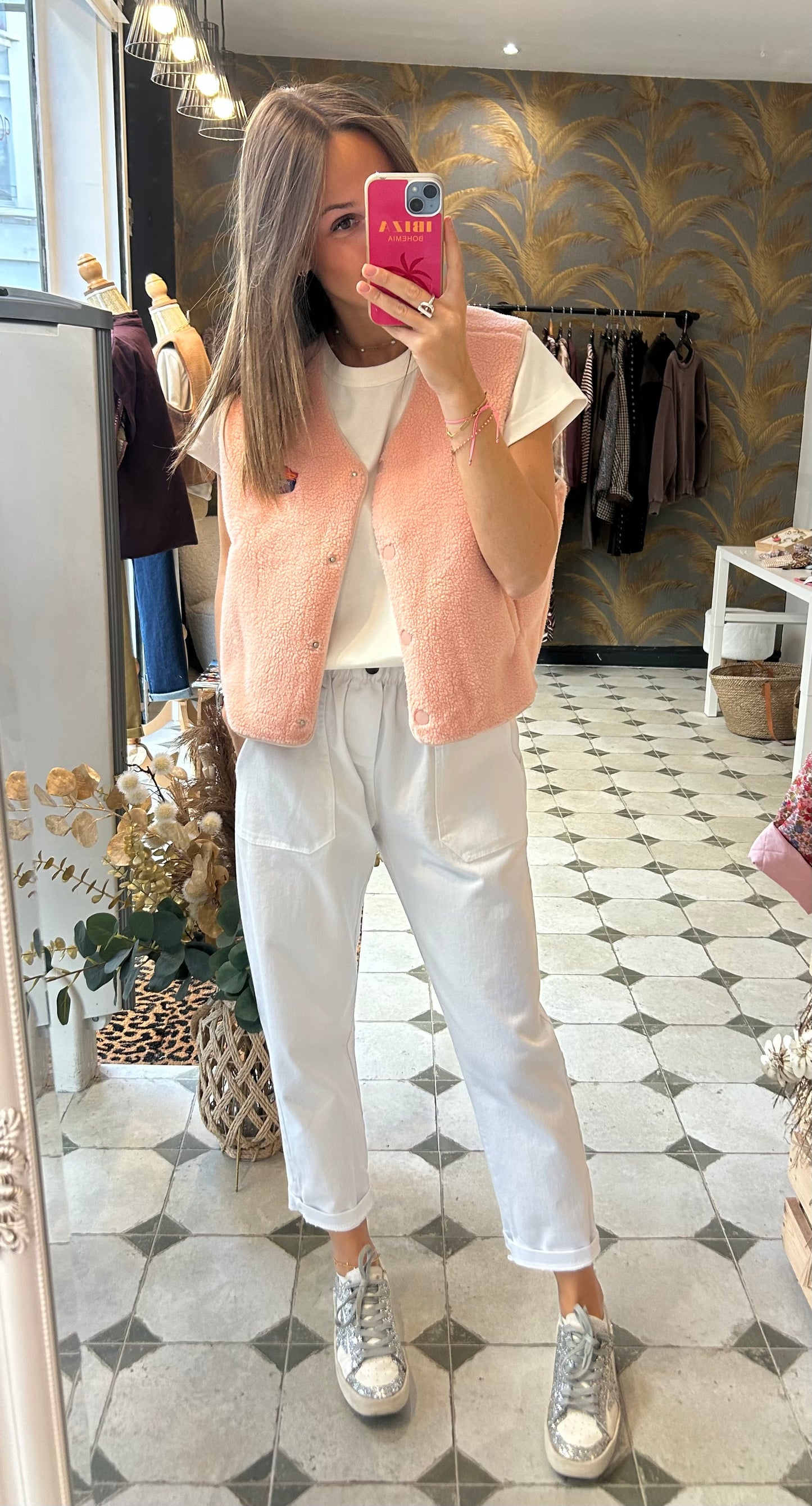 Gilet Maël rose pâle