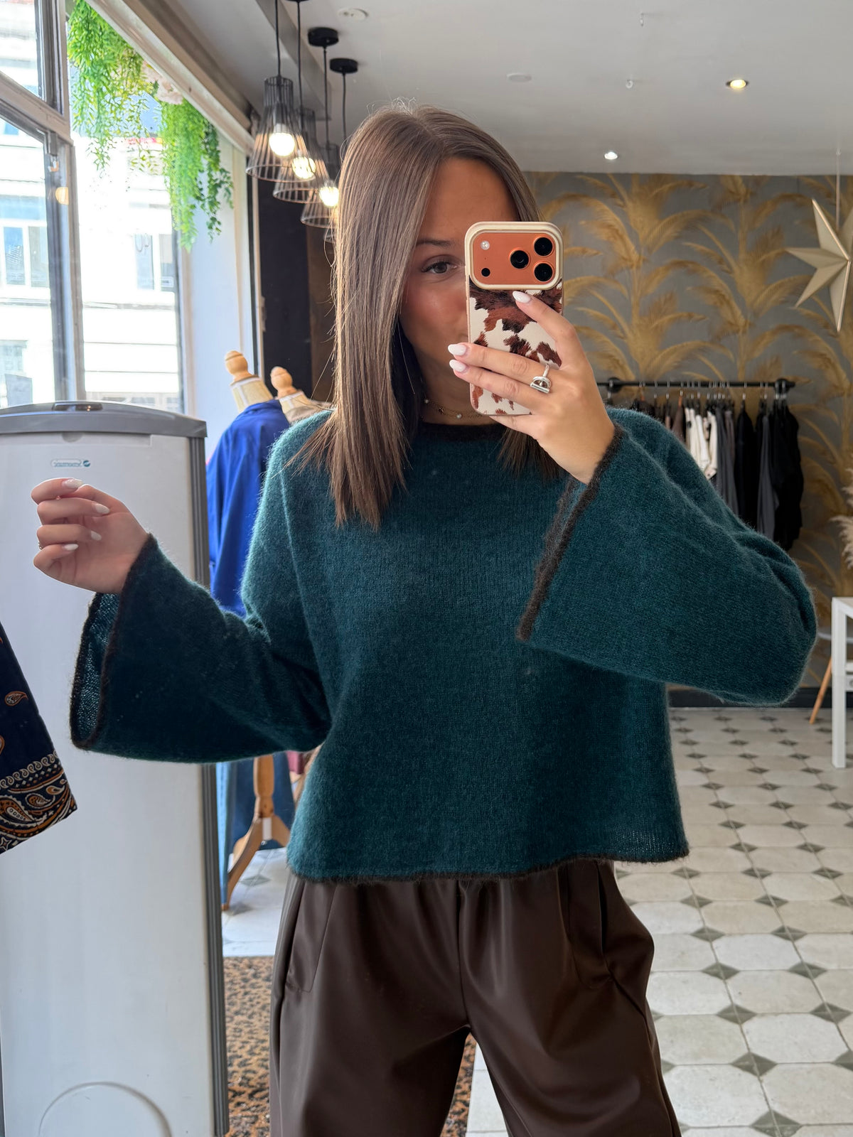 Pull col rond bleu canard - Johanna Paris