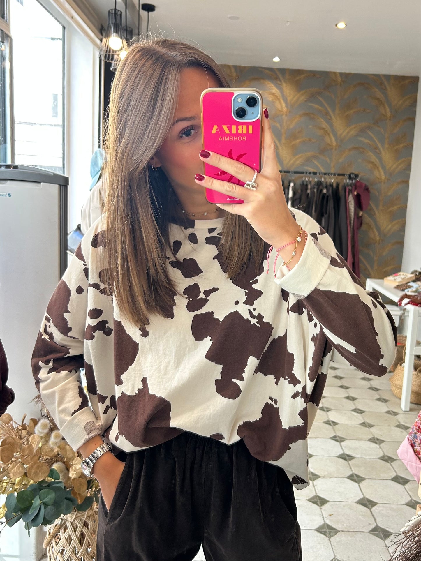 T-Shirt Col Bateau Cow - Johanna Paris