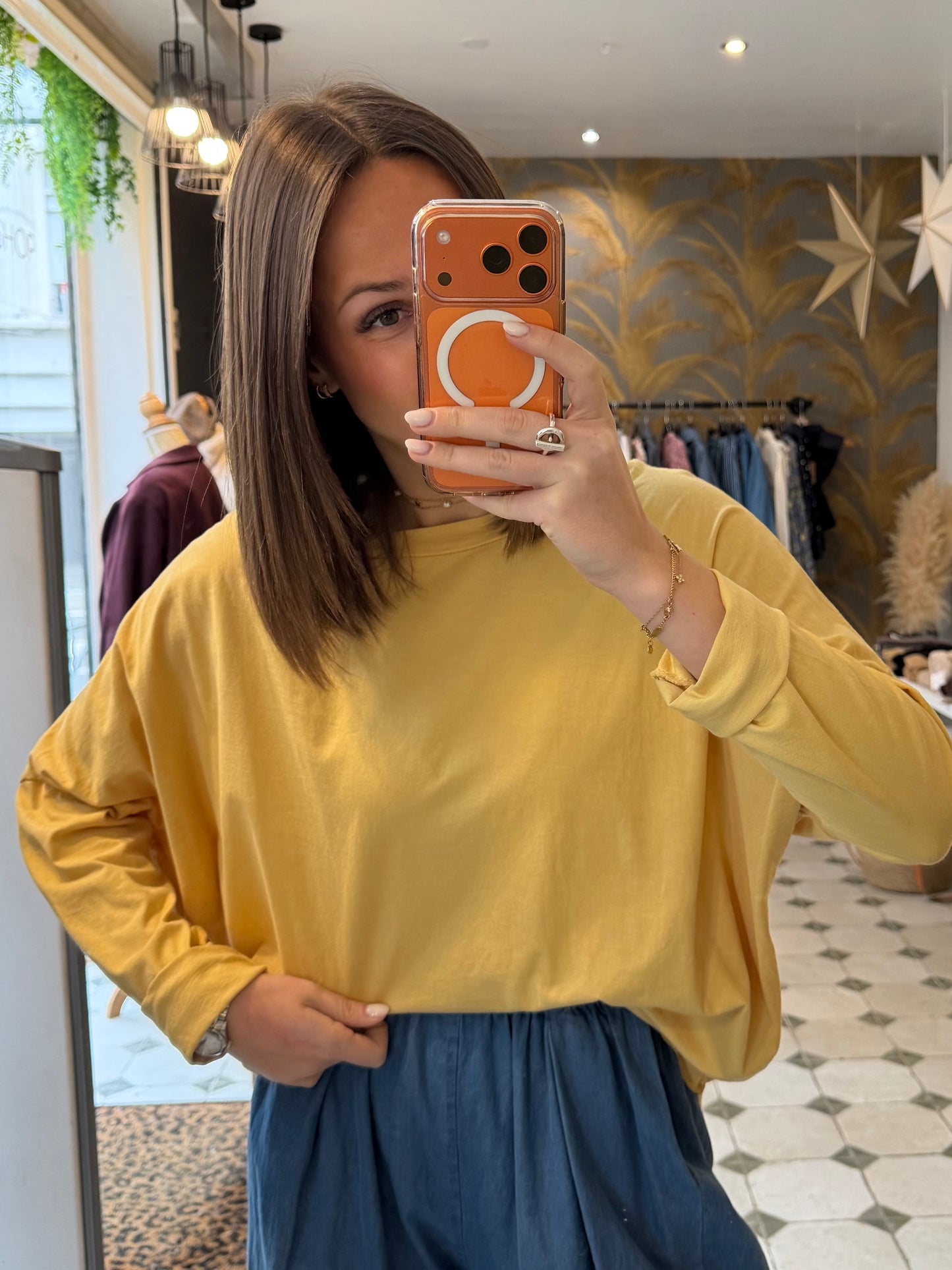 T-Shirt Col Bateau jaune - Johanna Paris