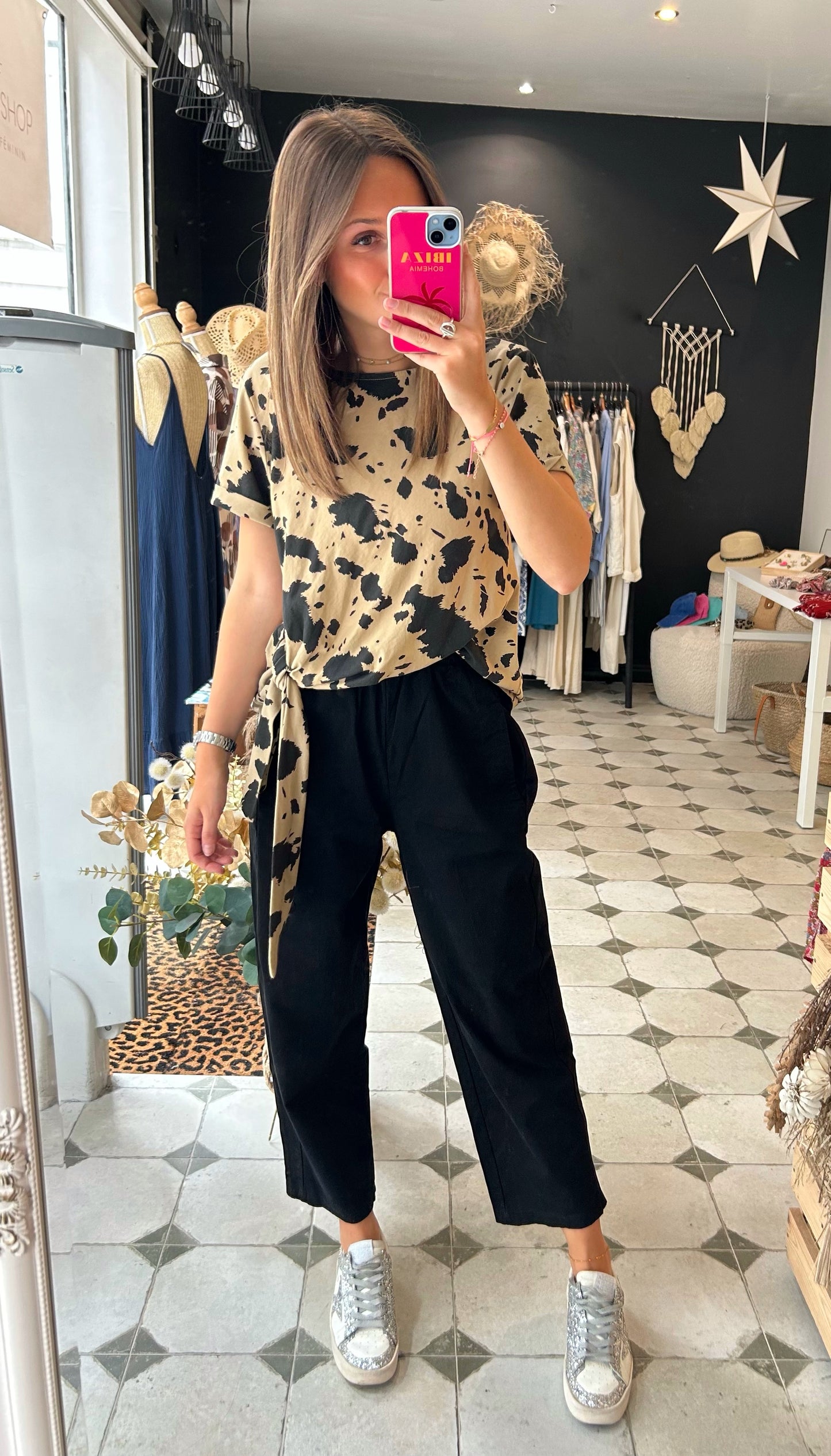 Pantalon Magique en toile noir- Johanna Paris