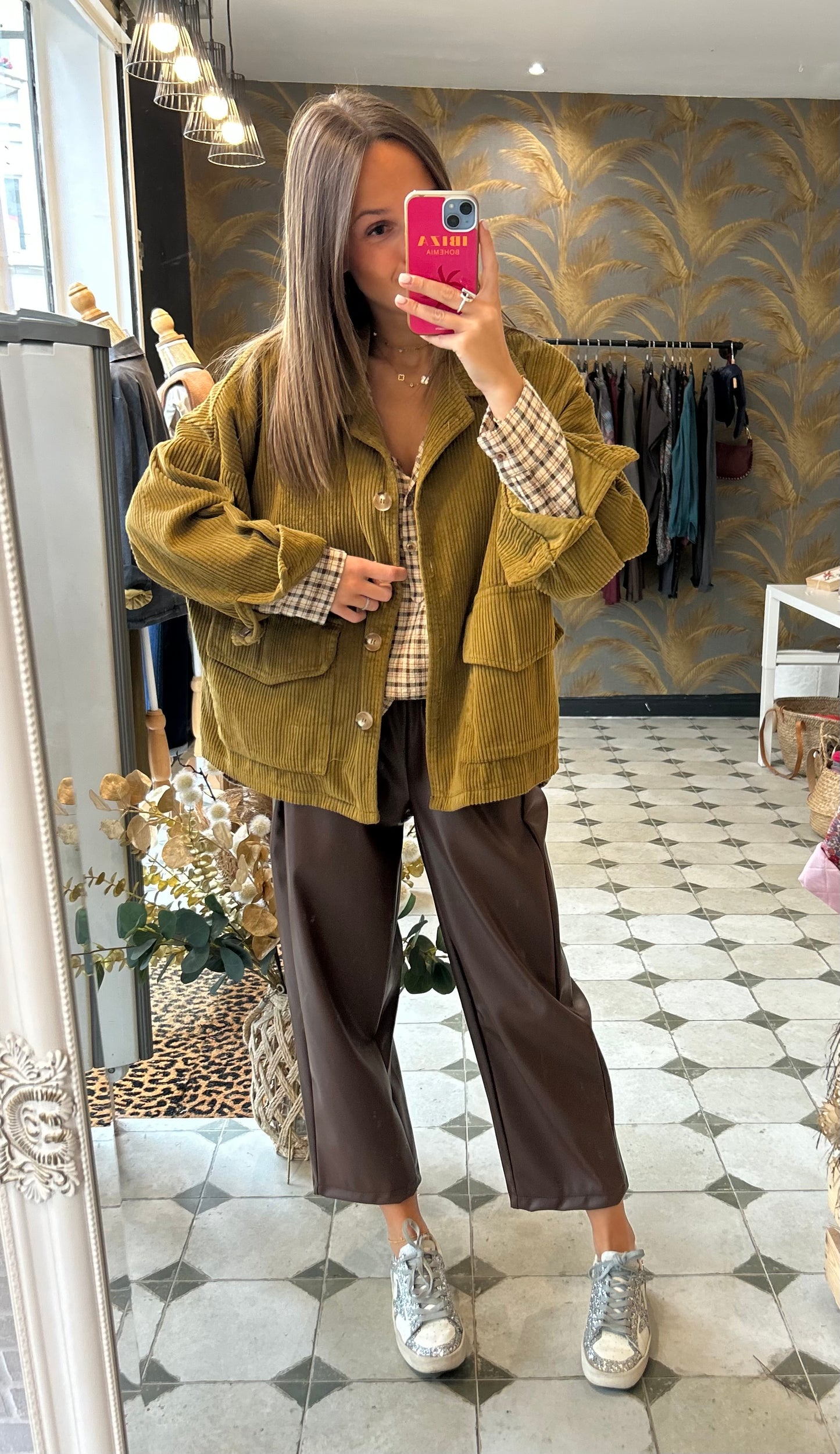 Veste en velours Mélissa moutarde - Johanna Paris