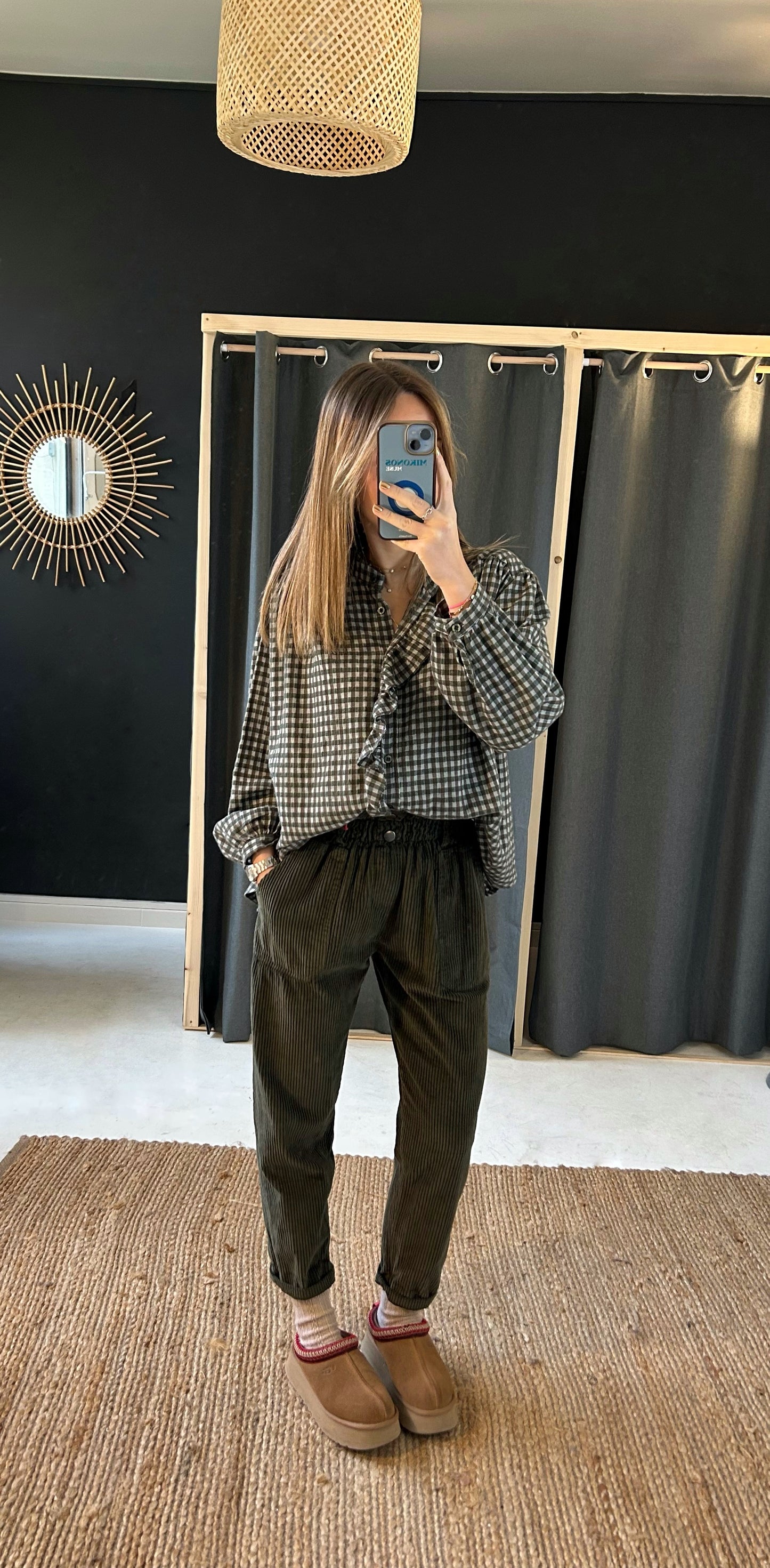 Pantalon en velours kaki - Johanna Paris