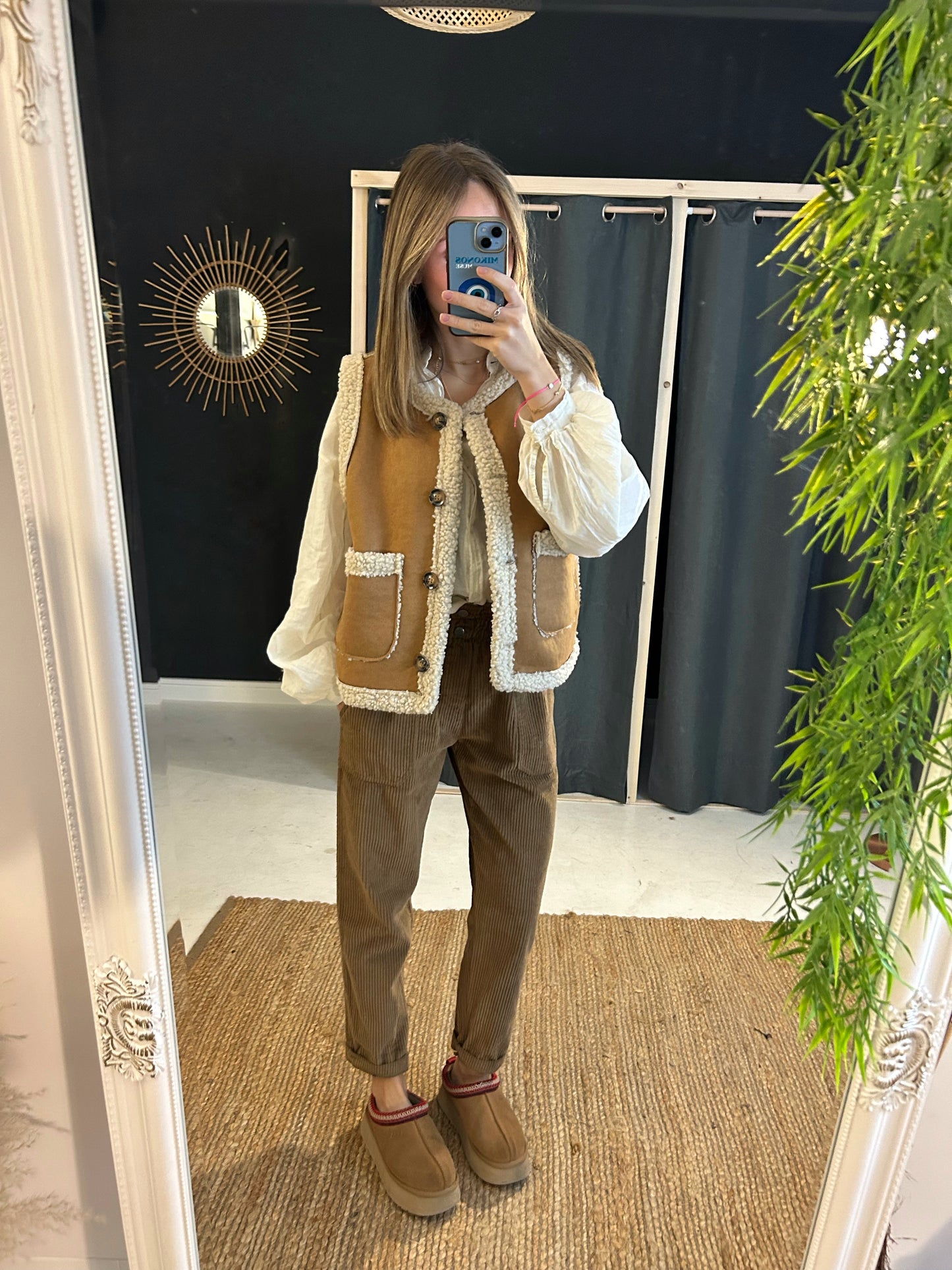 Pantalon en velours camel - Johanna Paris