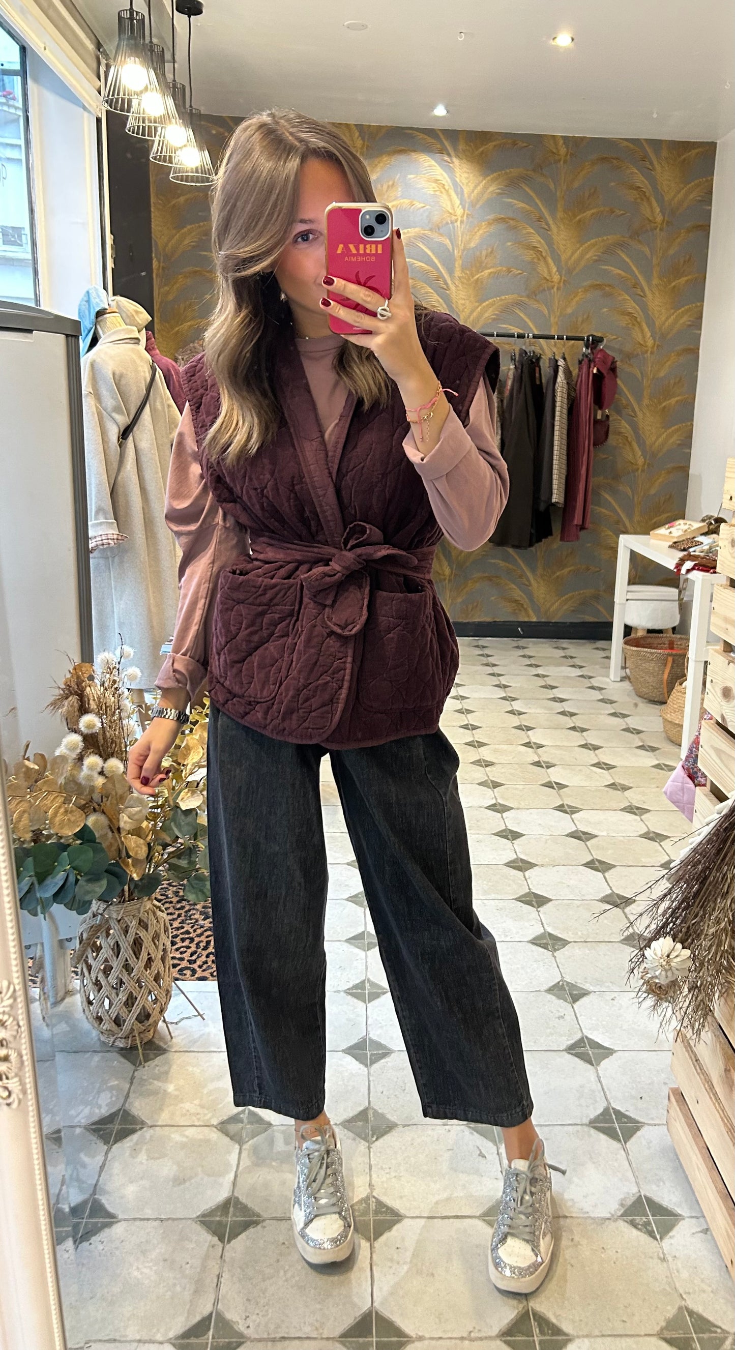 Veste sans manches Aurore prune - Johanna Paris