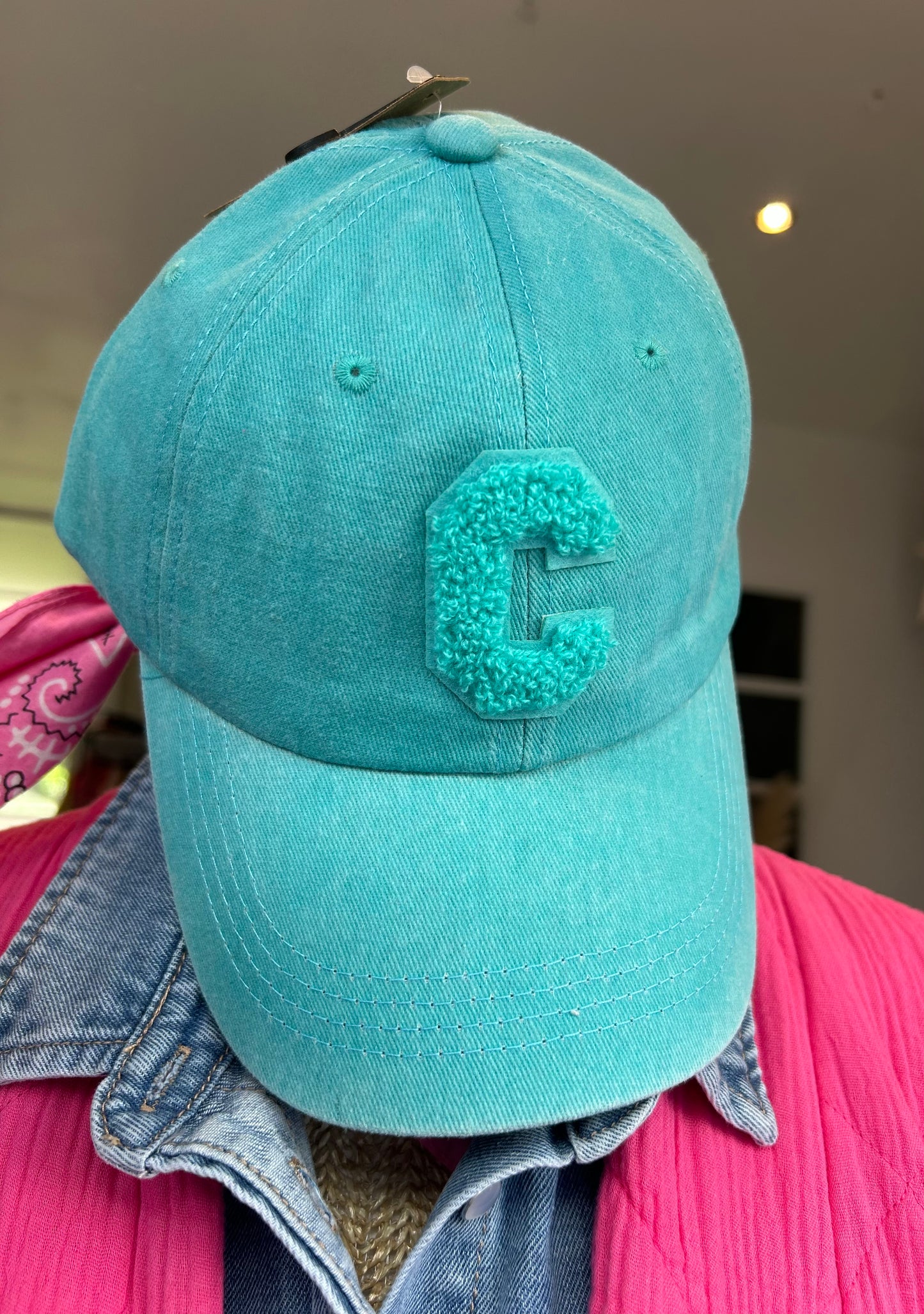 Casquette C bleu turquoise
