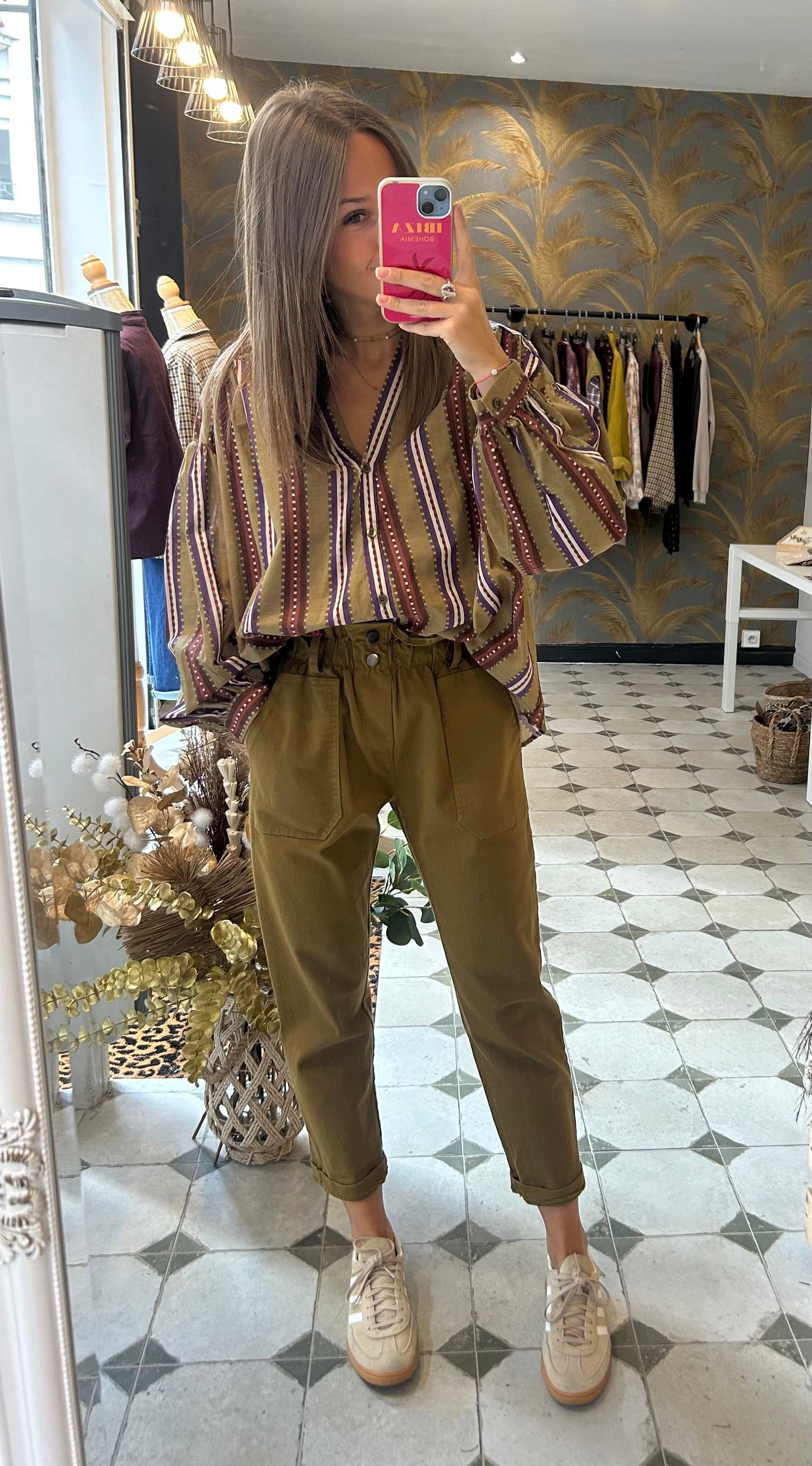 Pantalon en Toile moutarde - Johanna Paris