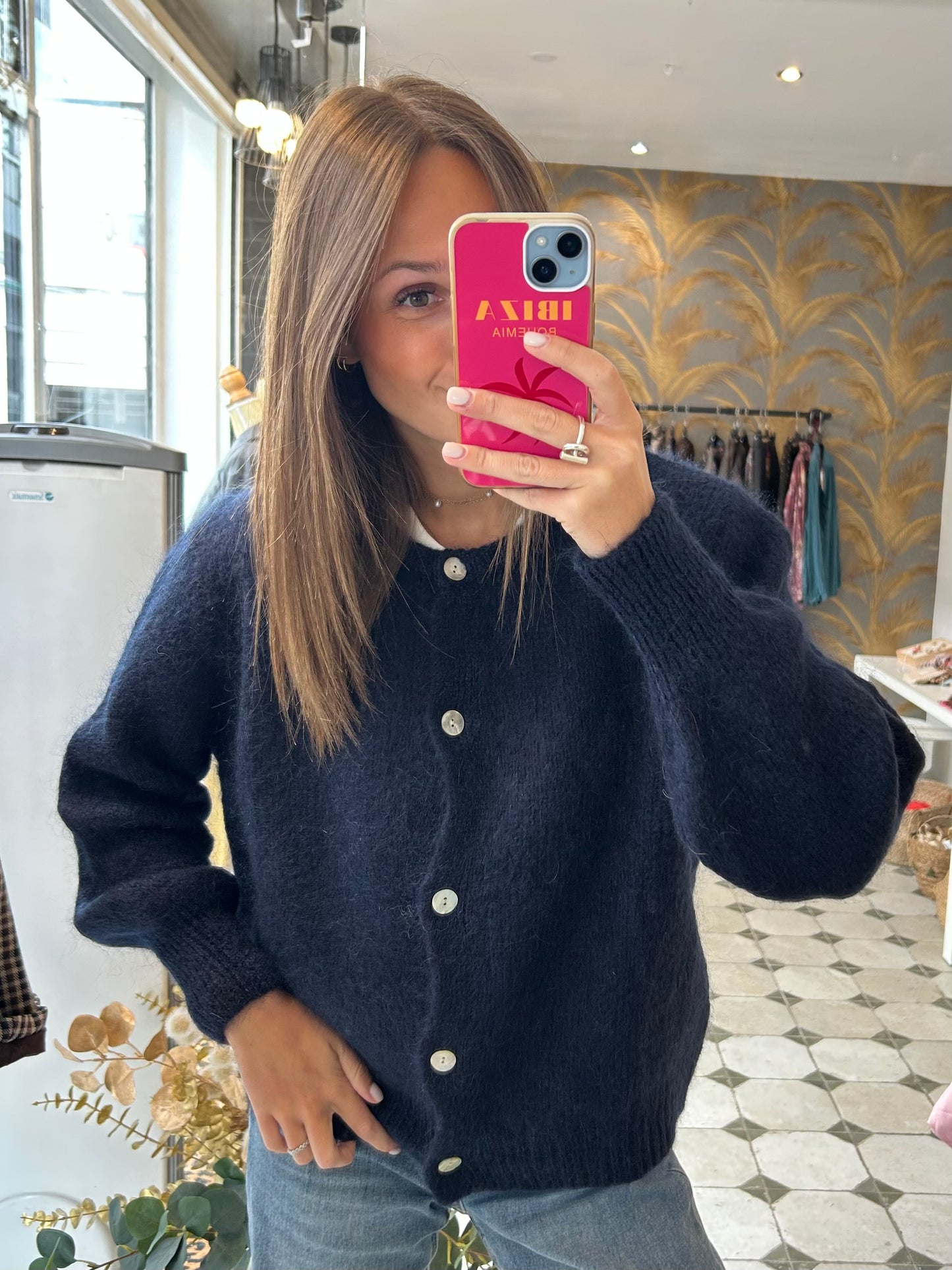 Gilet en laine bleu marine - Johanna Paris