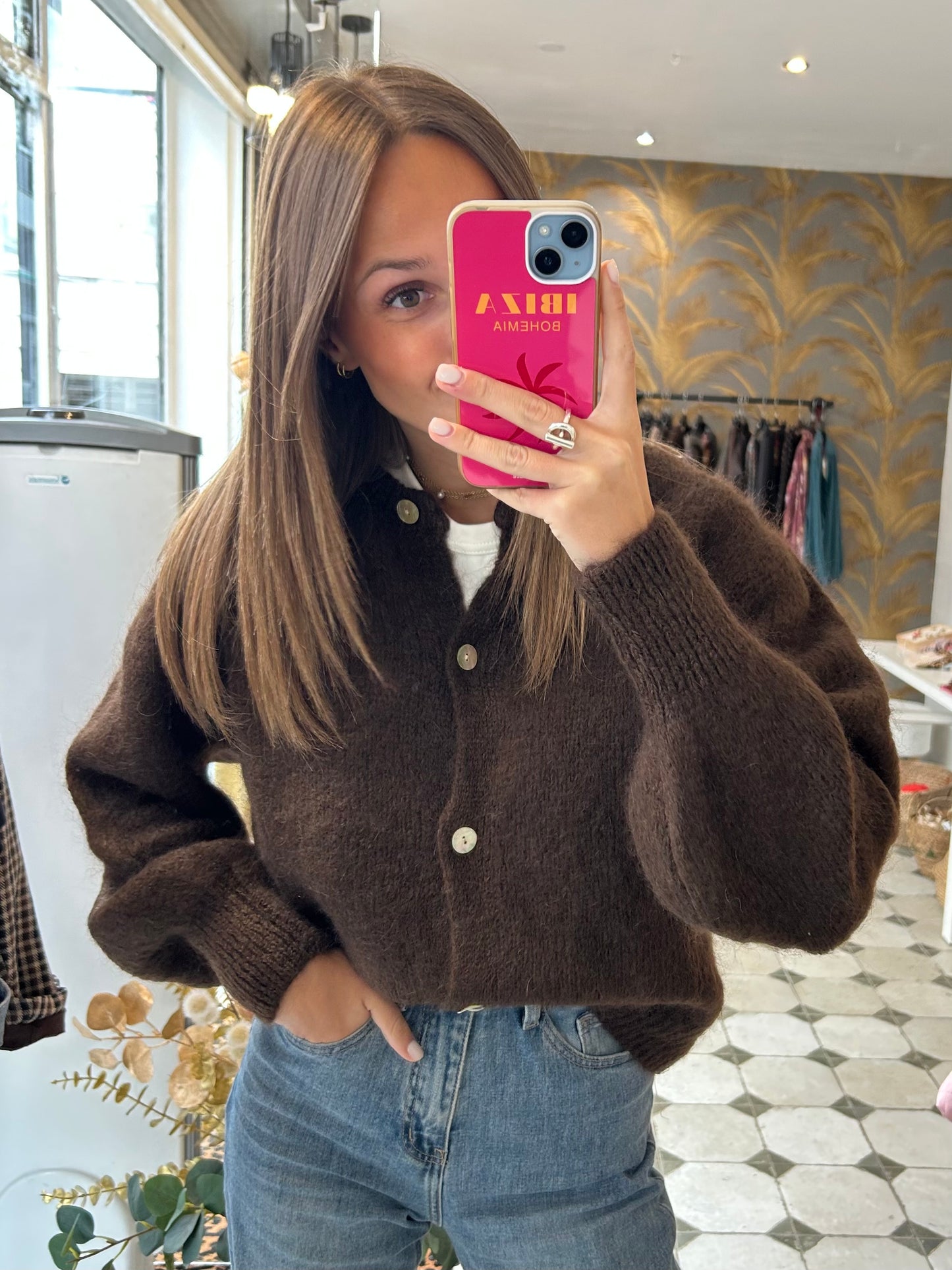 Gilet en laine chocolat - Johanna Paris
