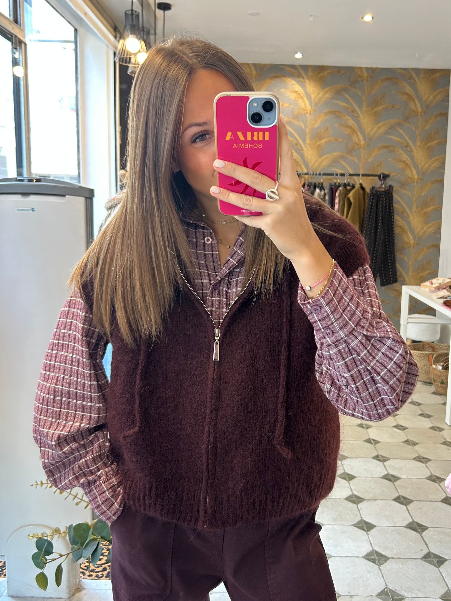 Pull sans manches Robin prune - Johanna Paris