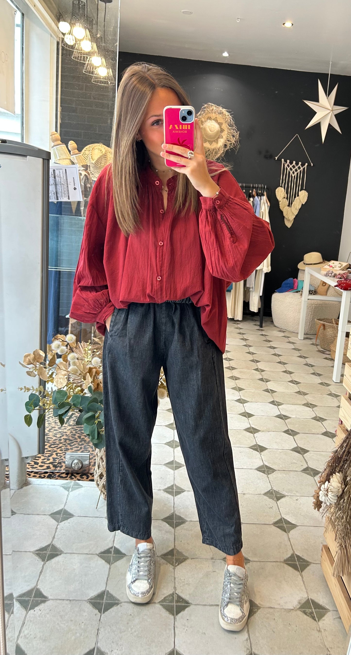 Chemise Clémentine bordeaux - Johanna Paris