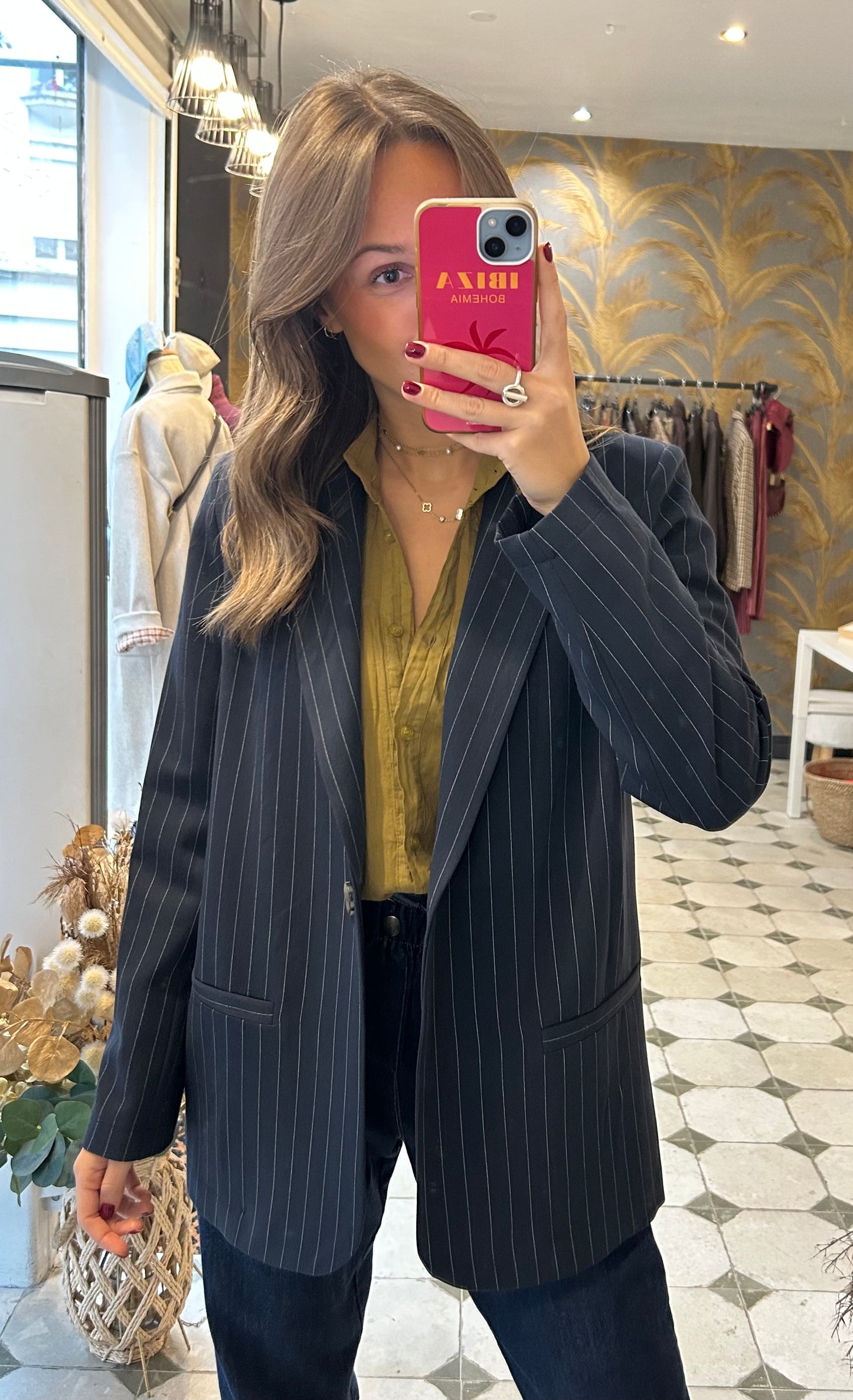 Blazer Scarlett bleu marine à rayures