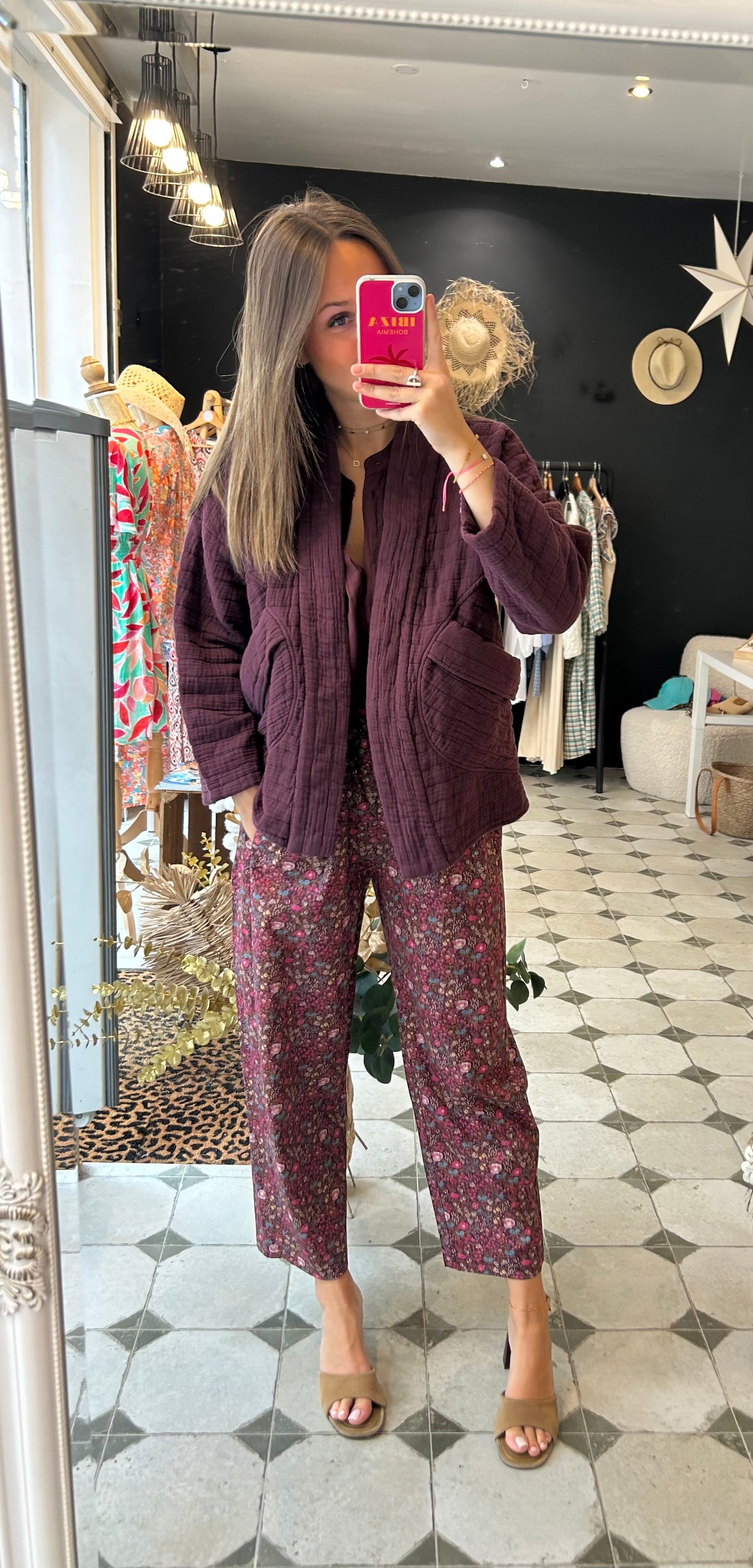 Veste matelassée prune - Johanna Paris