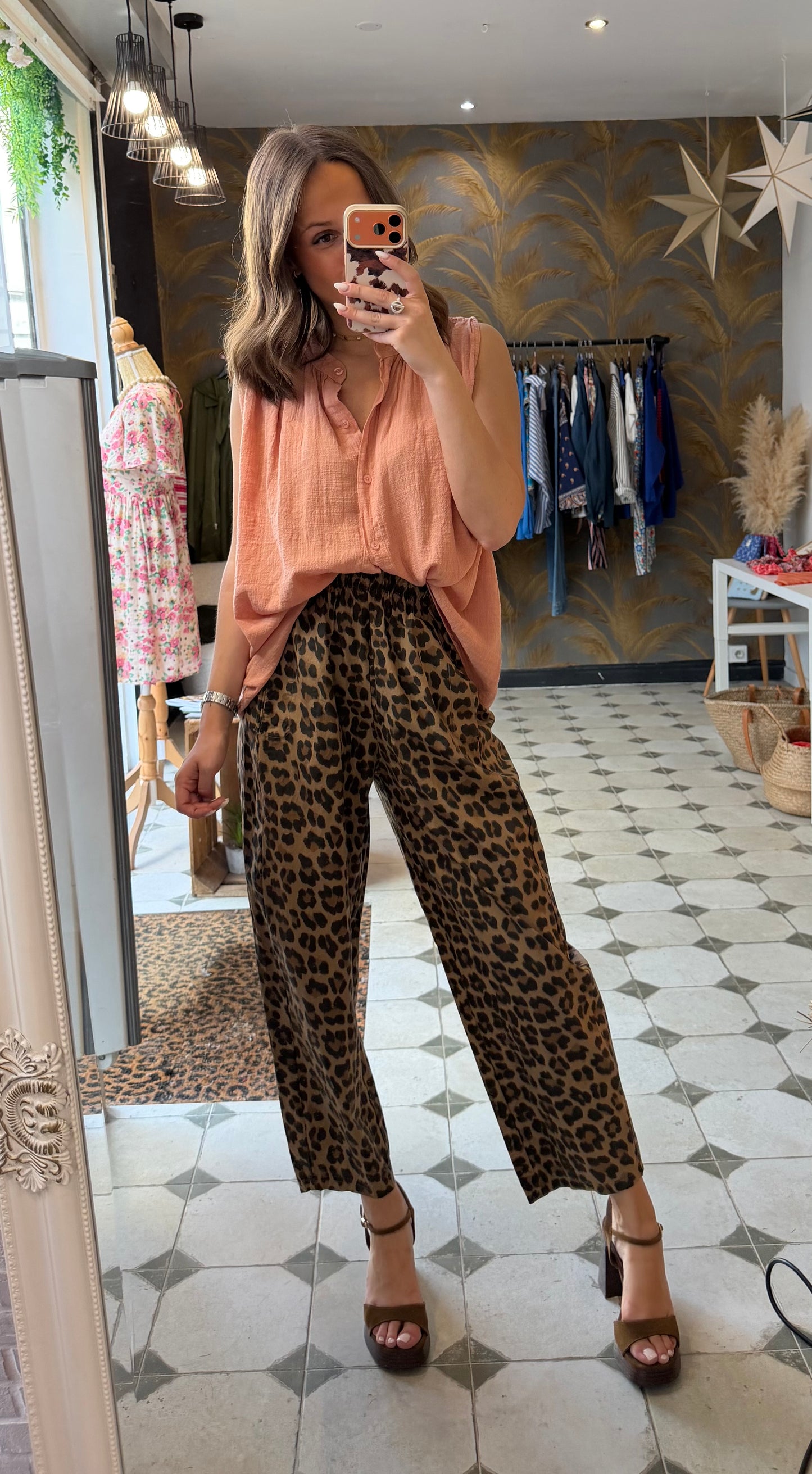 Pantalon Magique en toile fine léopard - Johanna Paris