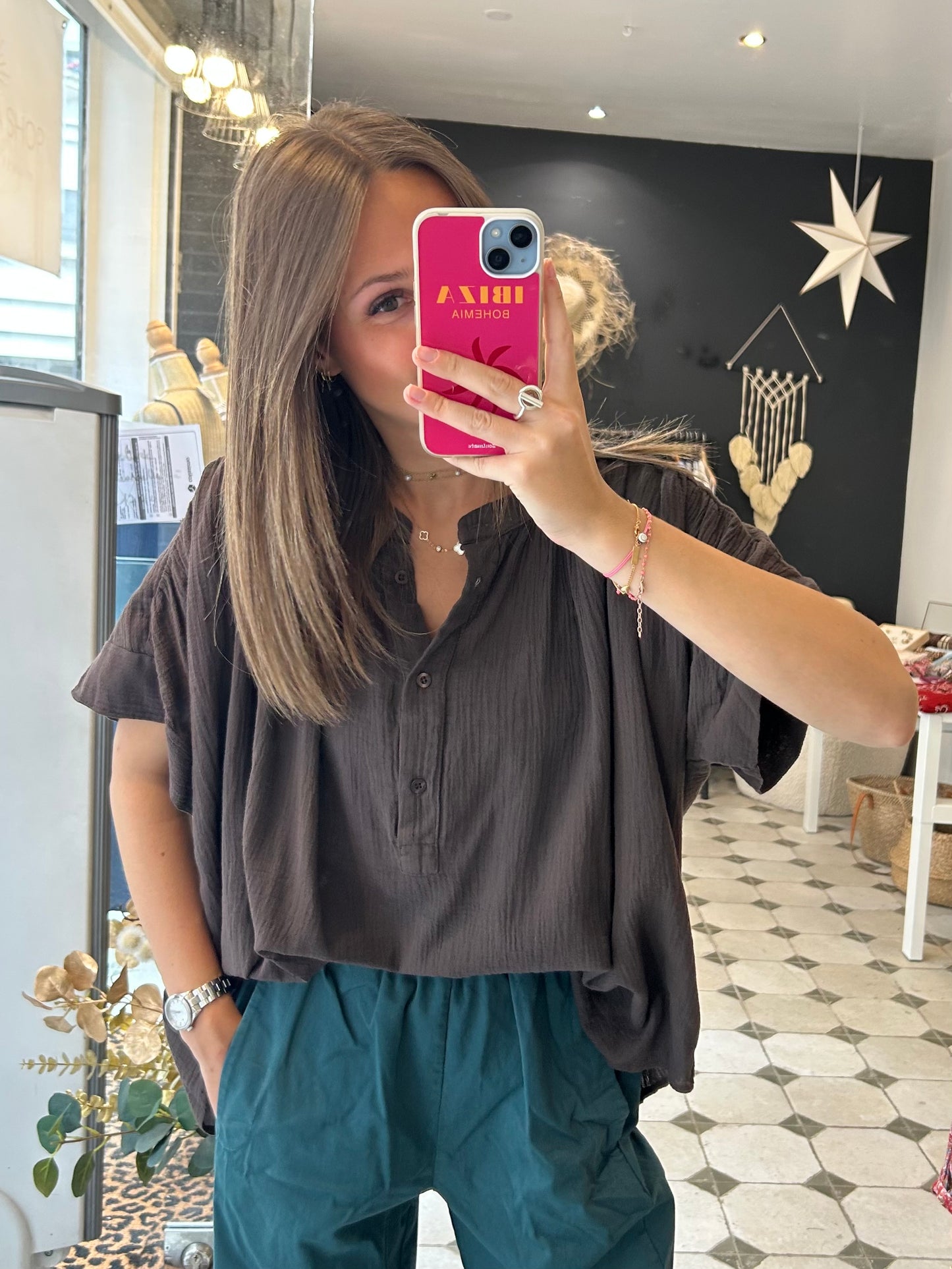 Blouse Emma chocolat- Johanna Paris