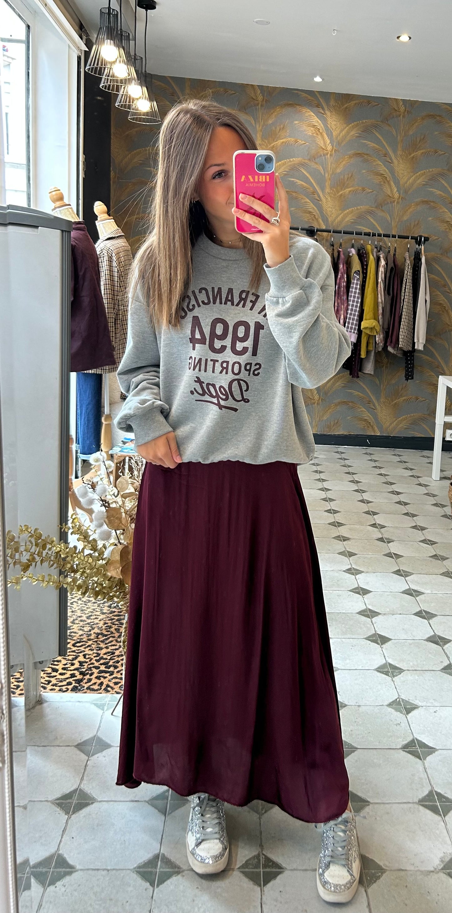 Jupe Montaine bordeaux - Johanna Paris