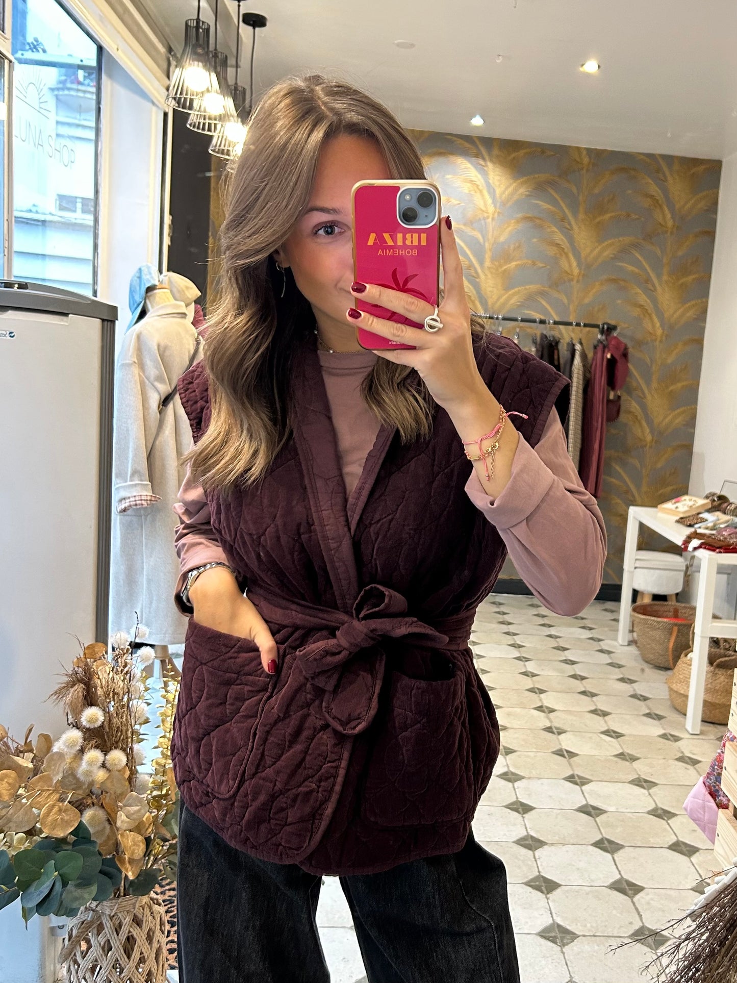 Veste sans manches Aurore prune - Johanna Paris
