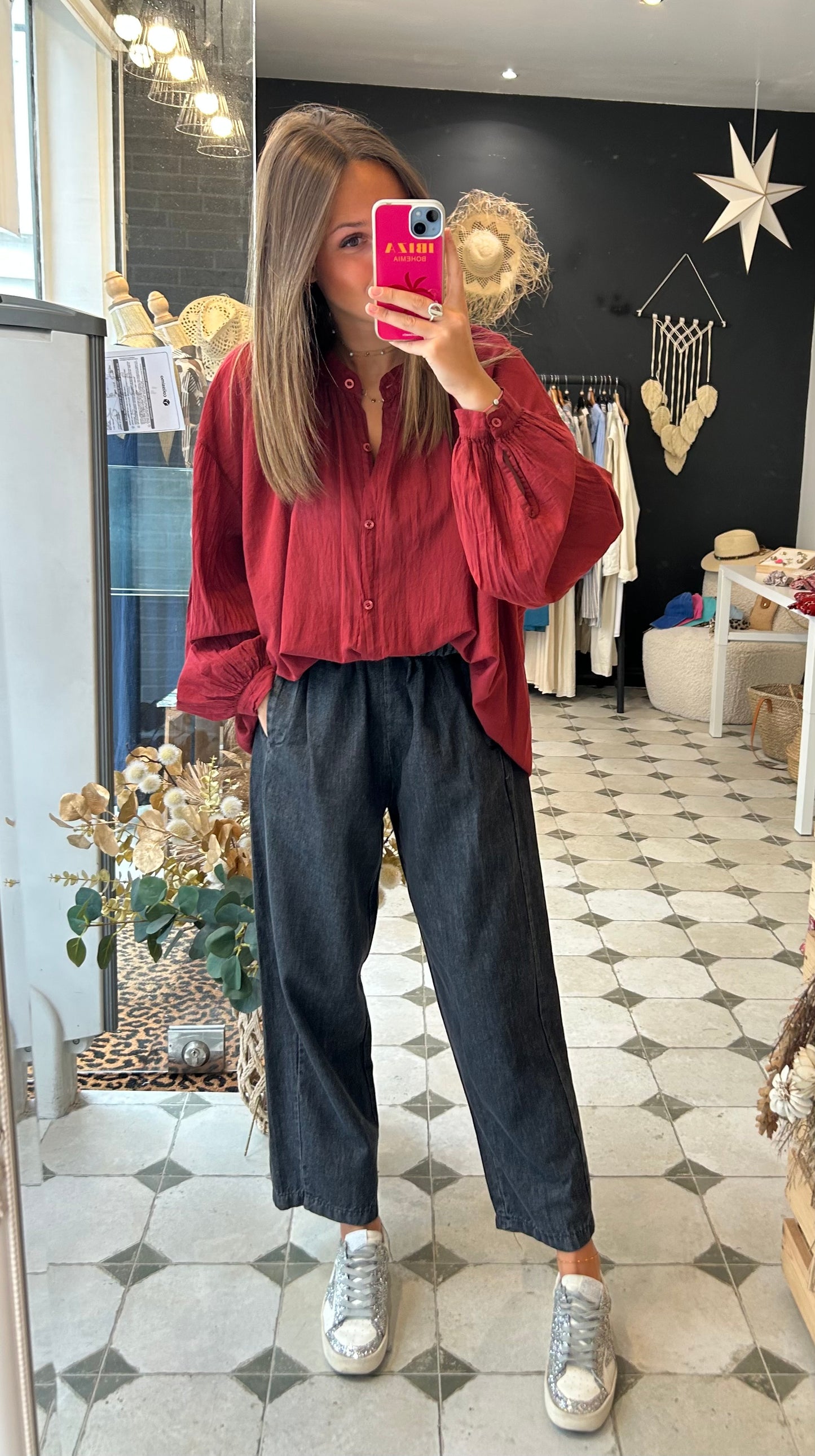 Chemise Clémentine bordeaux - Johanna Paris