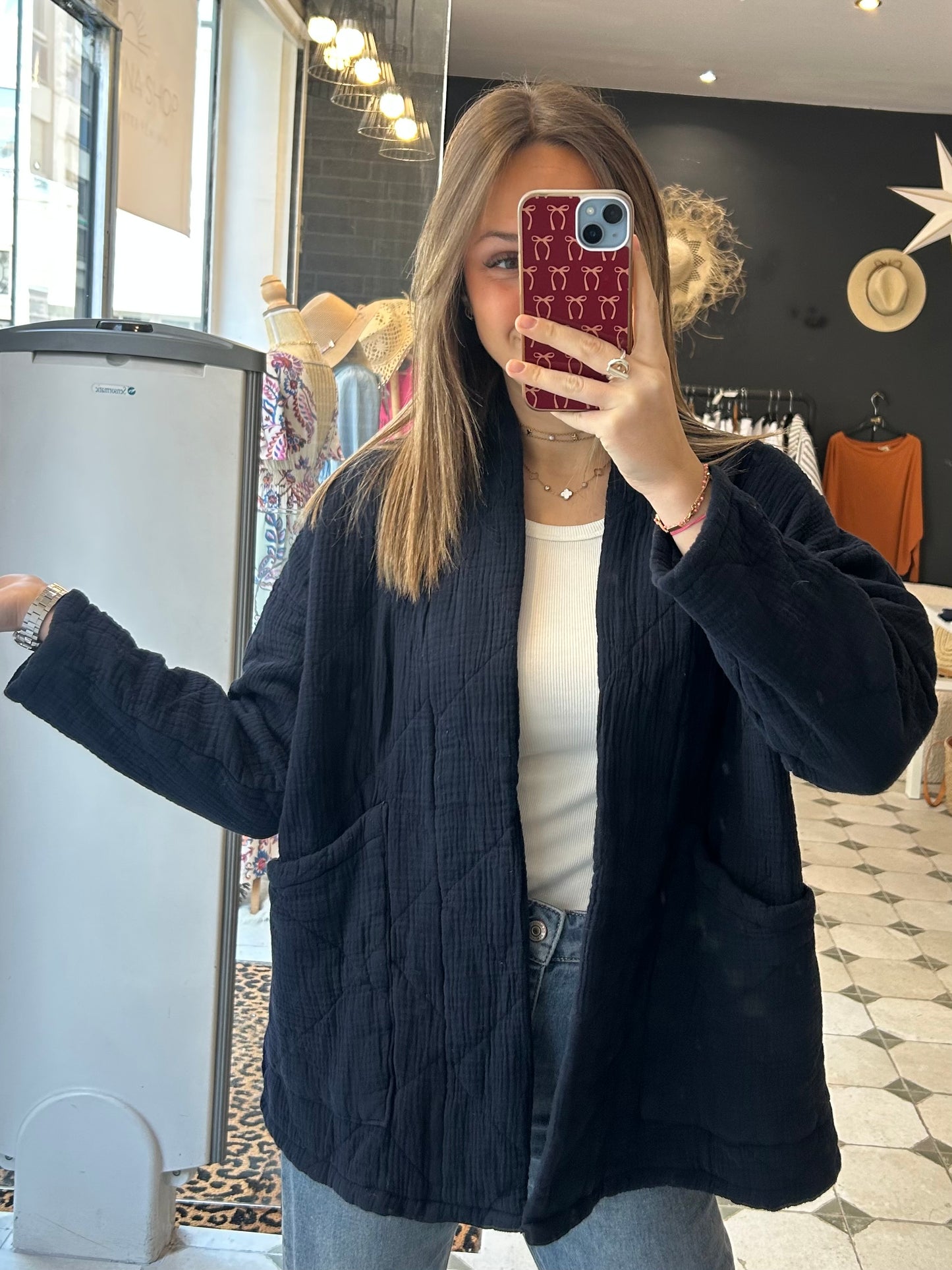 Veste molletonnée Edmée bleu marine